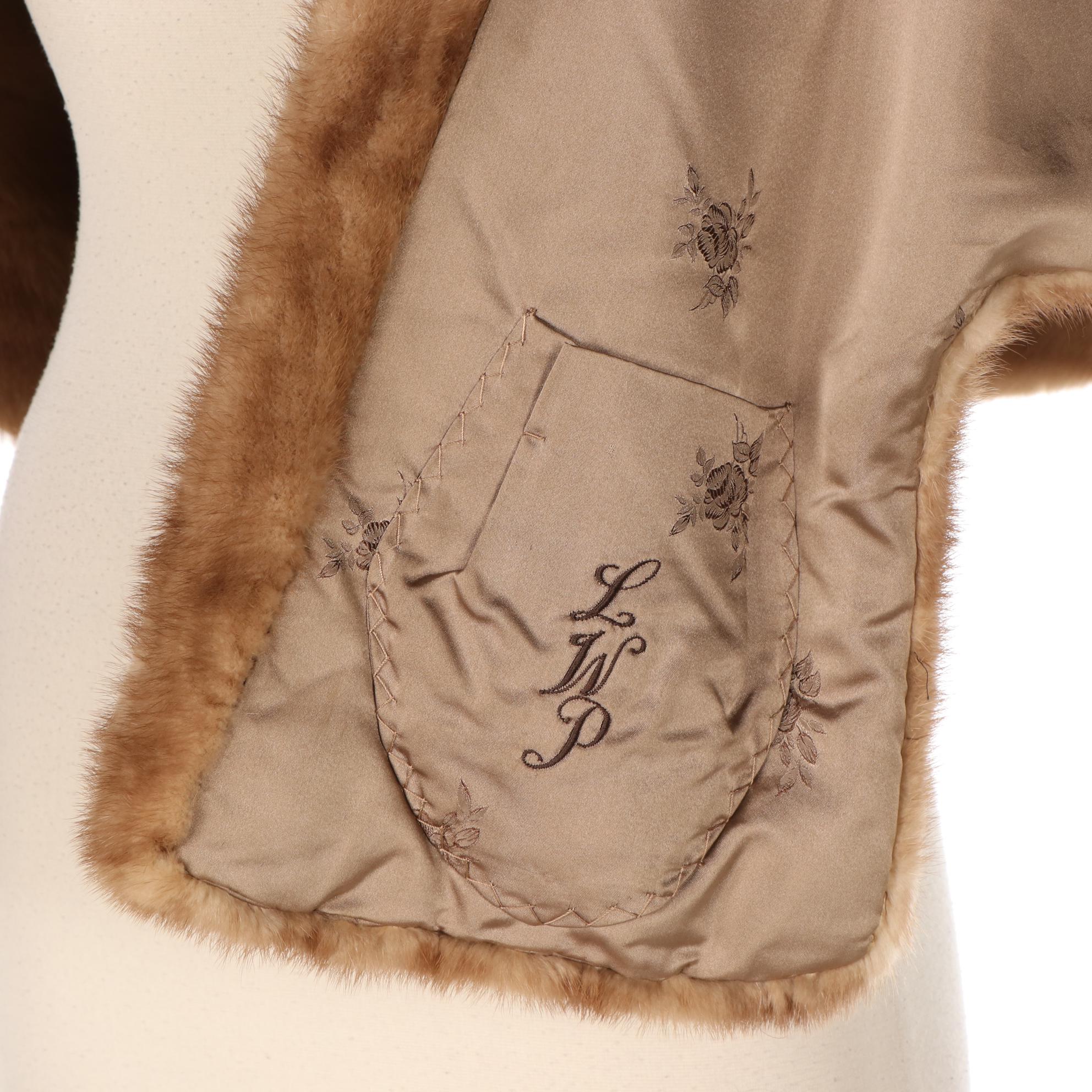 Pastel Brown Mink Fur Stole by J.P. Allen Furs of Atlanta