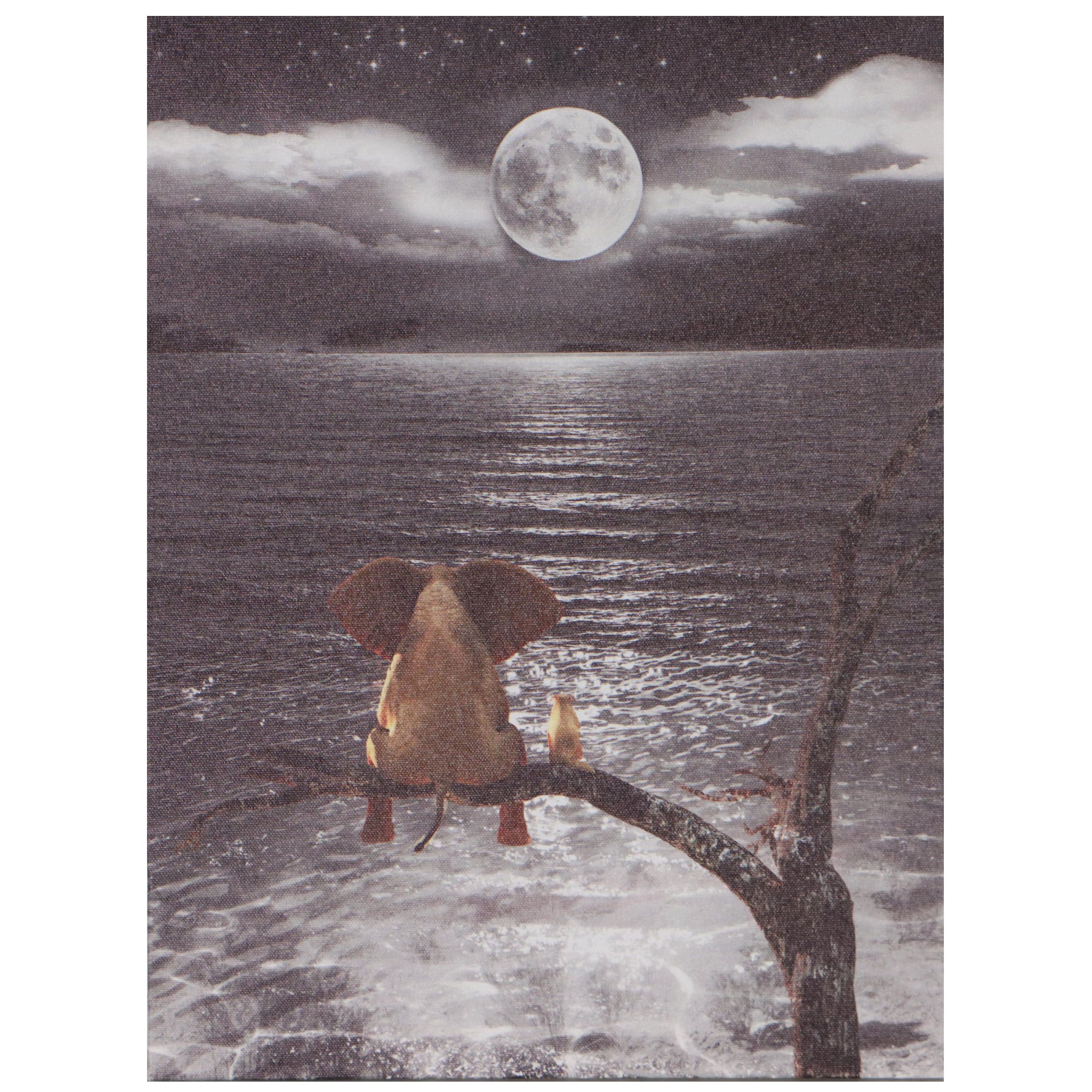 Surreal Giclée "Éléphant dans la nuit des arbres"