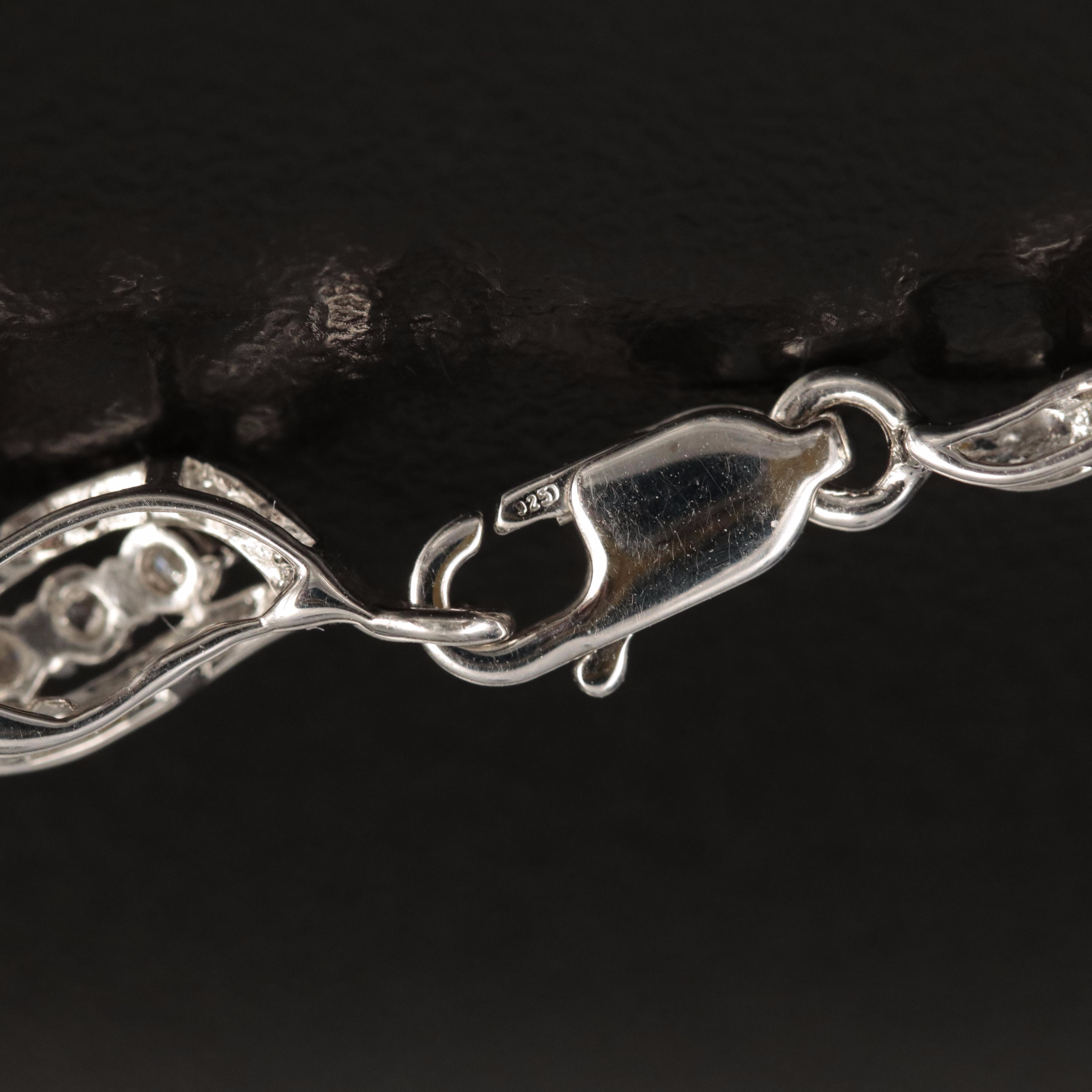 Sterling Diamond Link Bracelet
