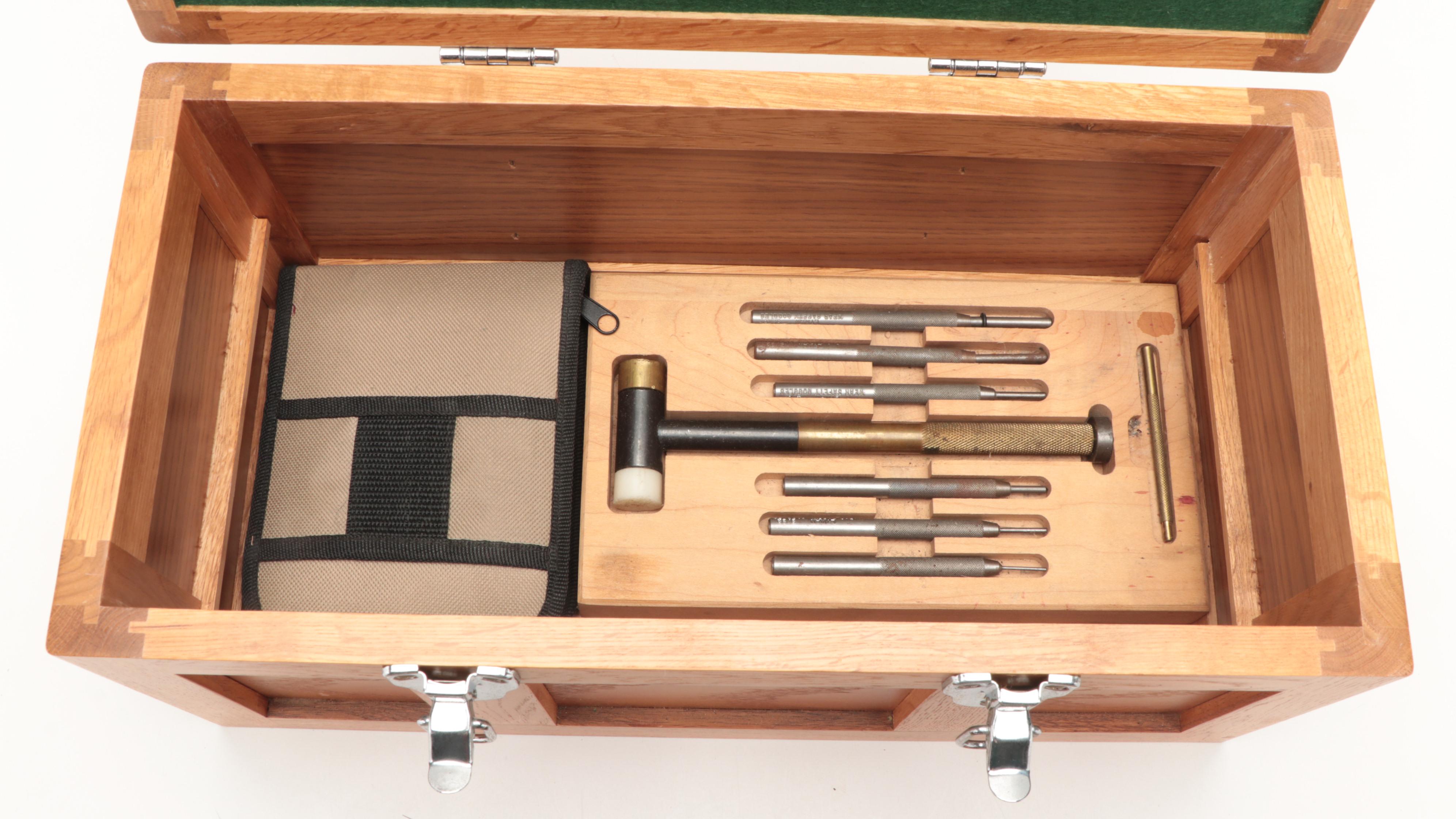 Oak Machinist's Tool Chest, Tap Wrench and Die Set, Black + Decker Jig Saw
