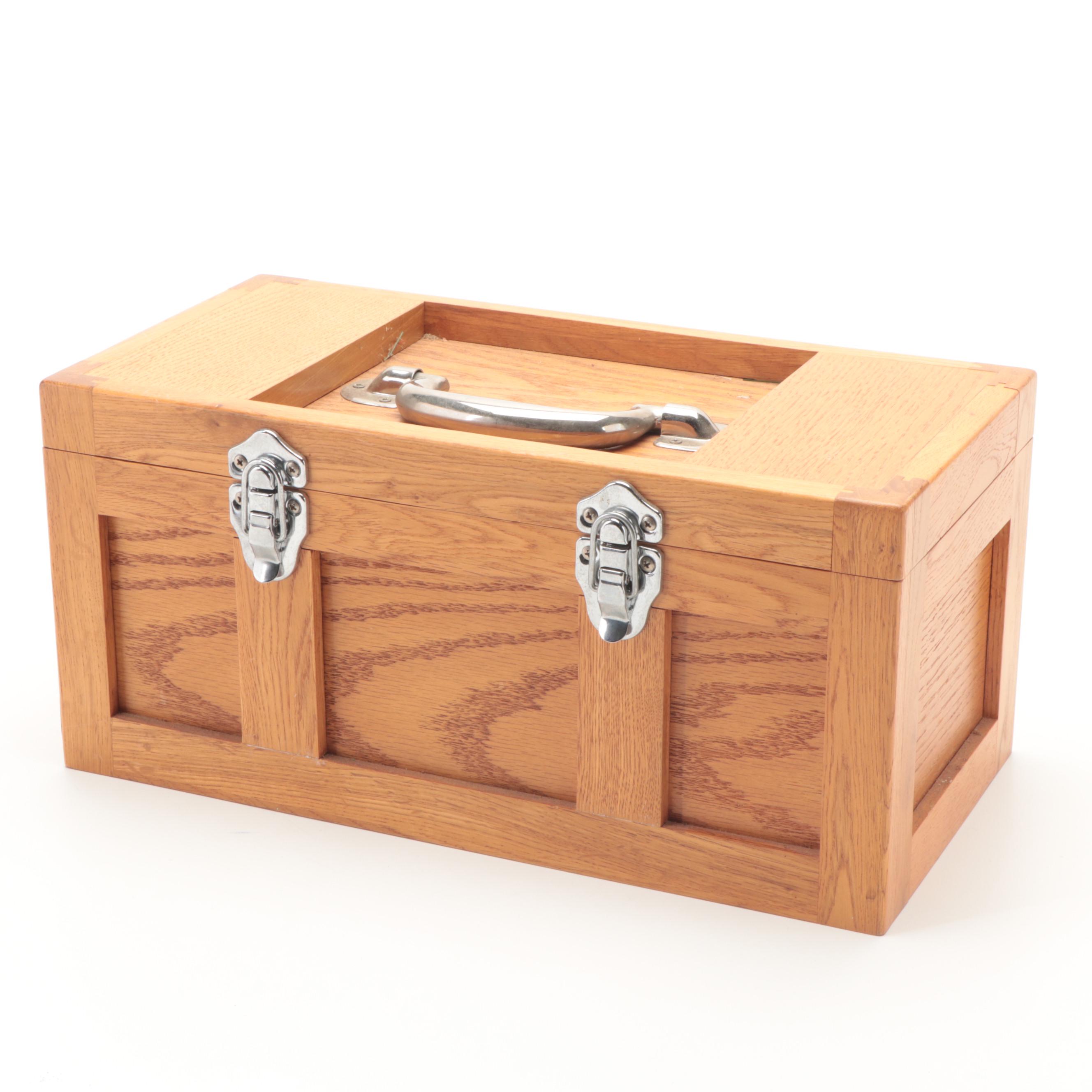 Oak Machinist's Tool Chest, Tap Wrench and Die Set, Black + Decker Jig Saw