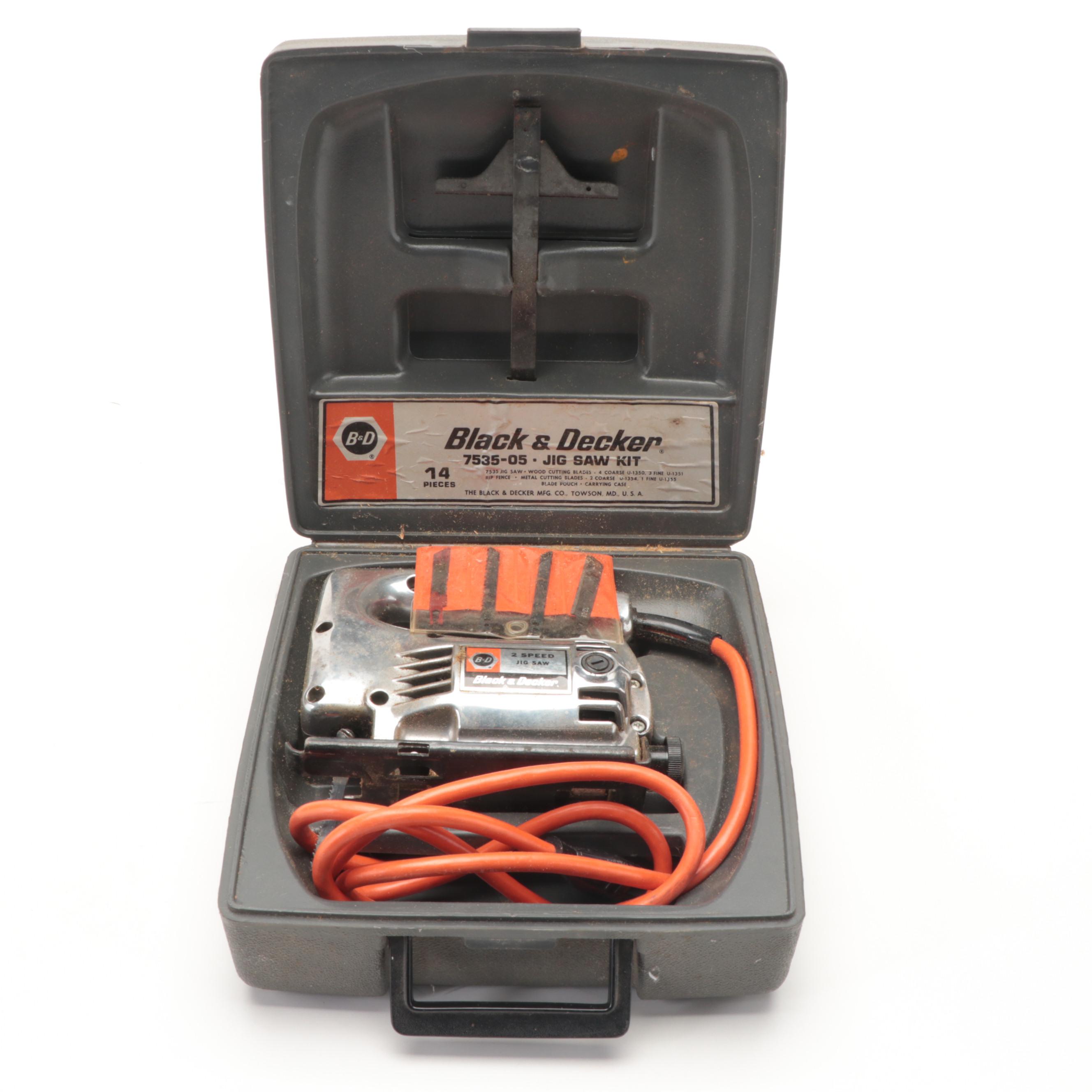 Oak Machinist's Tool Chest, Tap Wrench and Die Set, Black + Decker Jig Saw