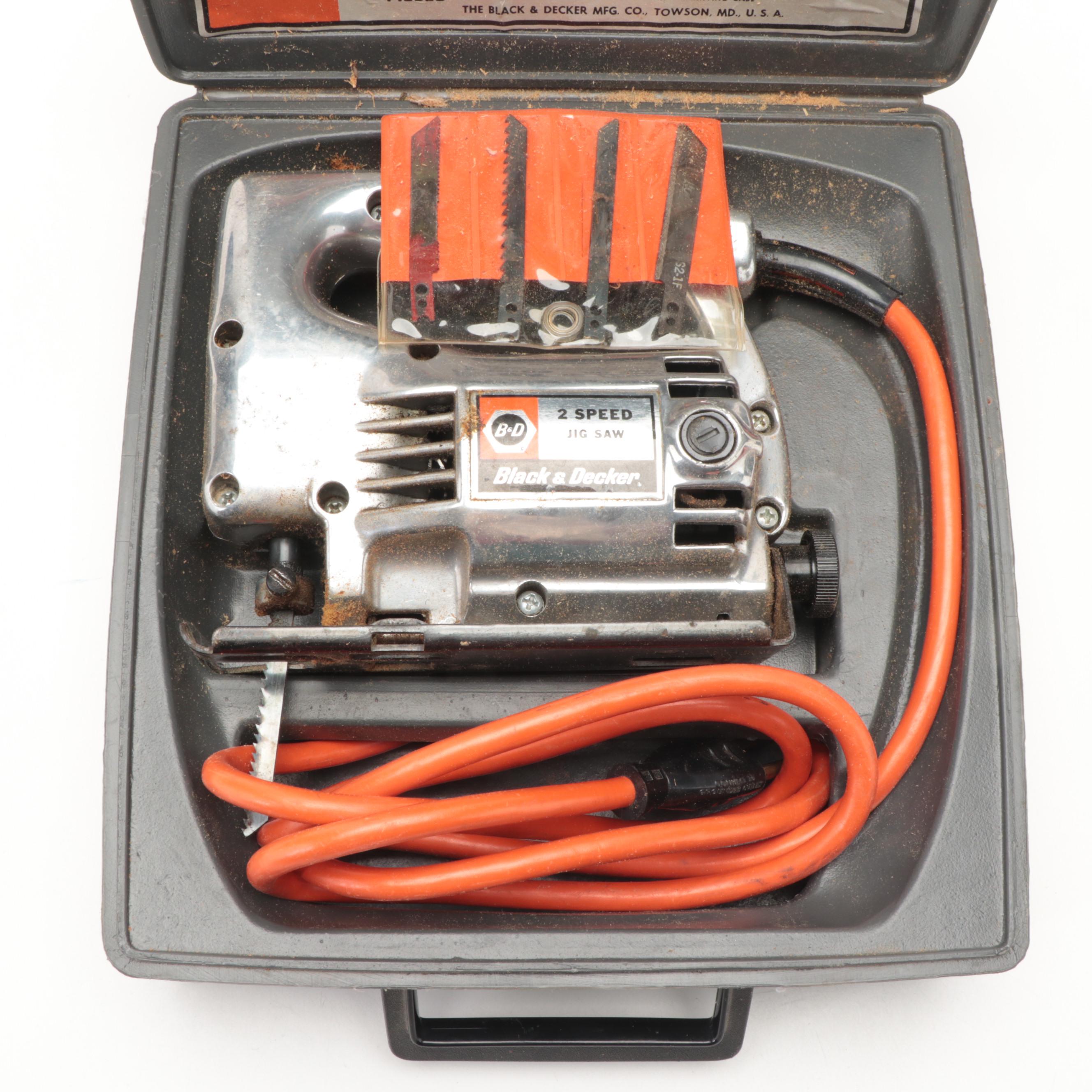 Oak Machinist's Tool Chest, Tap Wrench and Die Set, Black + Decker Jig Saw