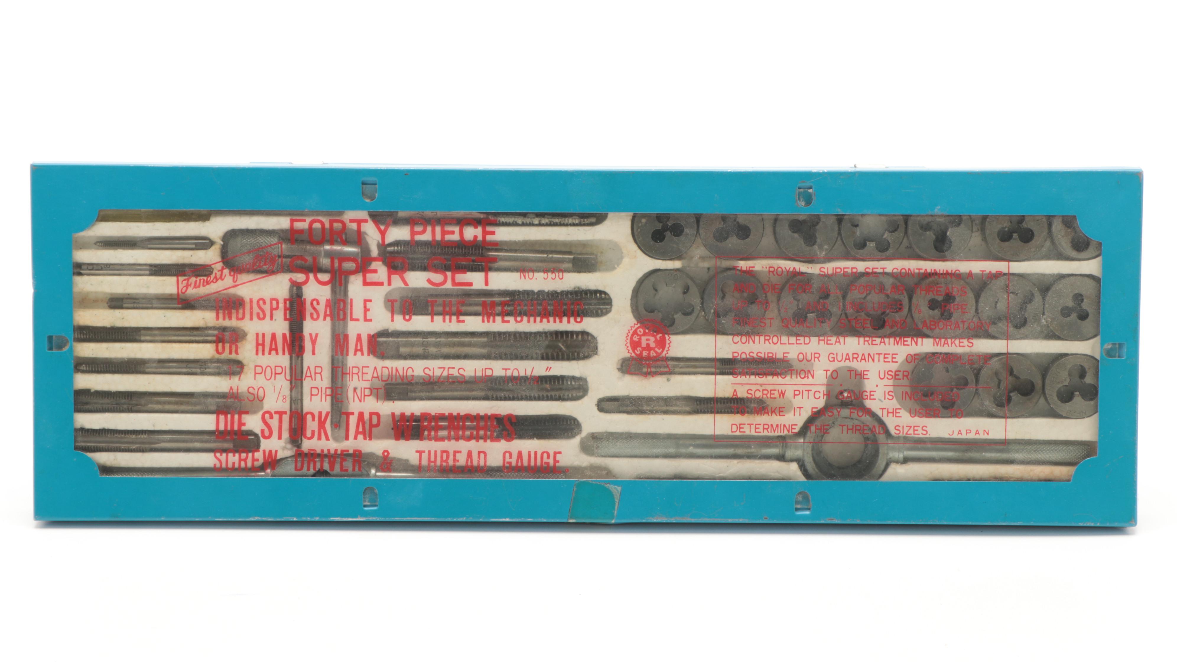 Oak Machinist's Tool Chest, Tap Wrench and Die Set, Black + Decker Jig Saw