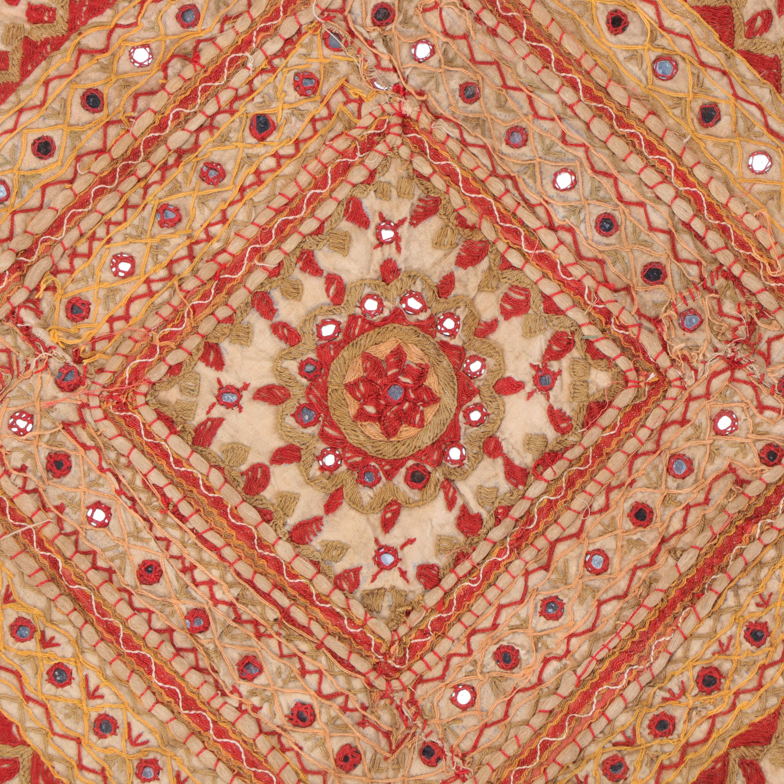 Indian Shisha Mirror Work Arched Door Valance Toran Textile