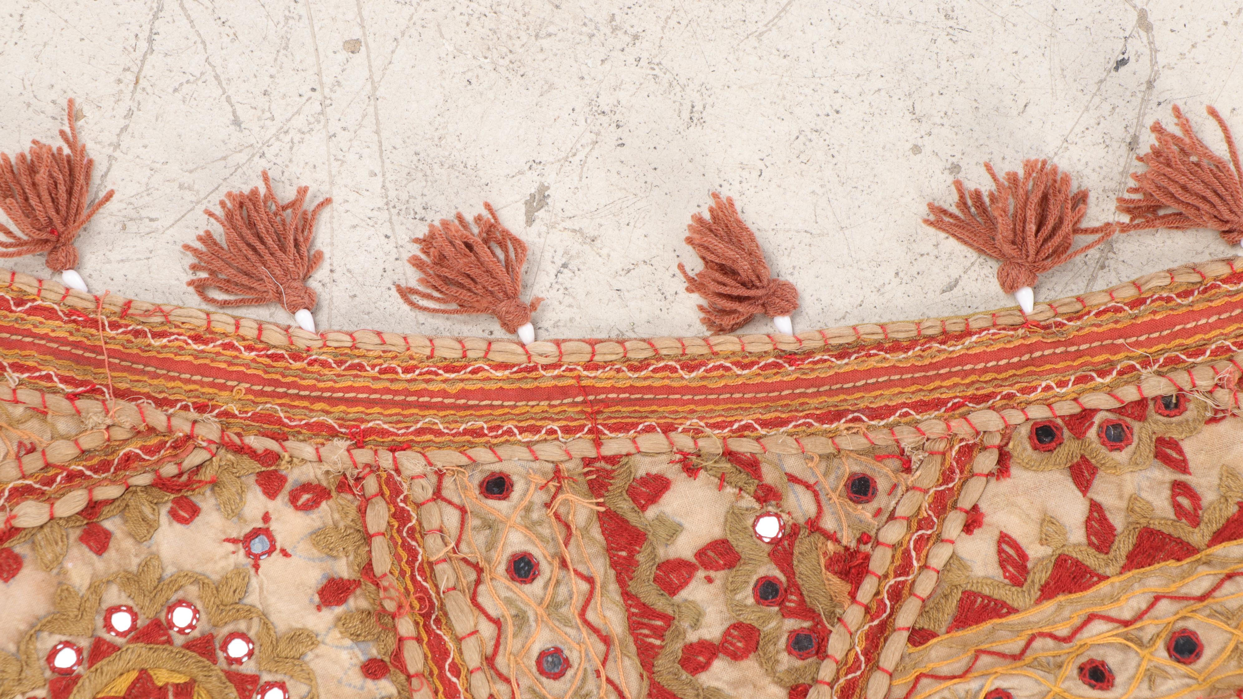 Indian Shisha Mirror Work Arched Door Valance Toran Textile