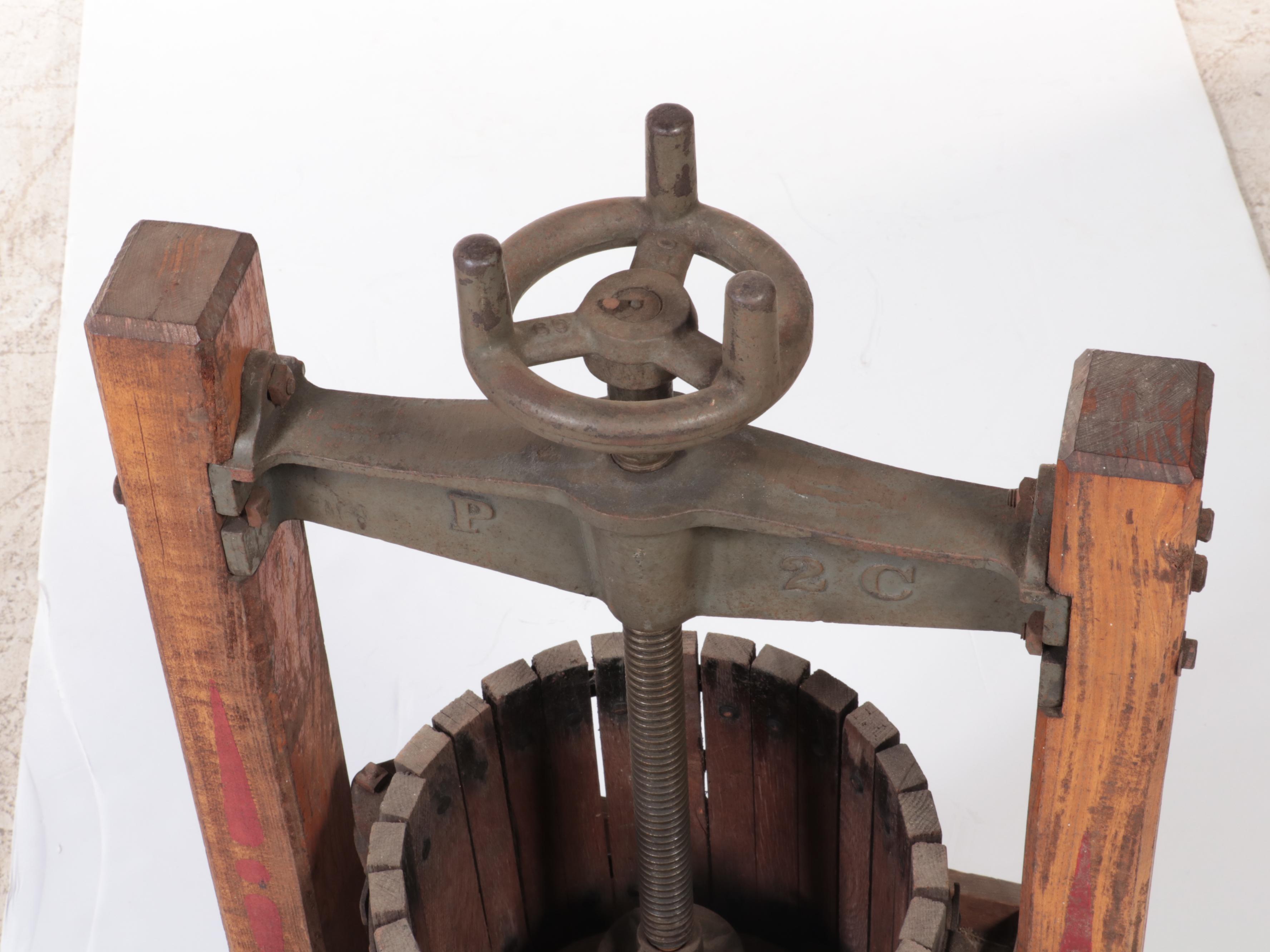 The Red Cross Mfg Wine and Apple Cider Fruit Press, Early 20th Century