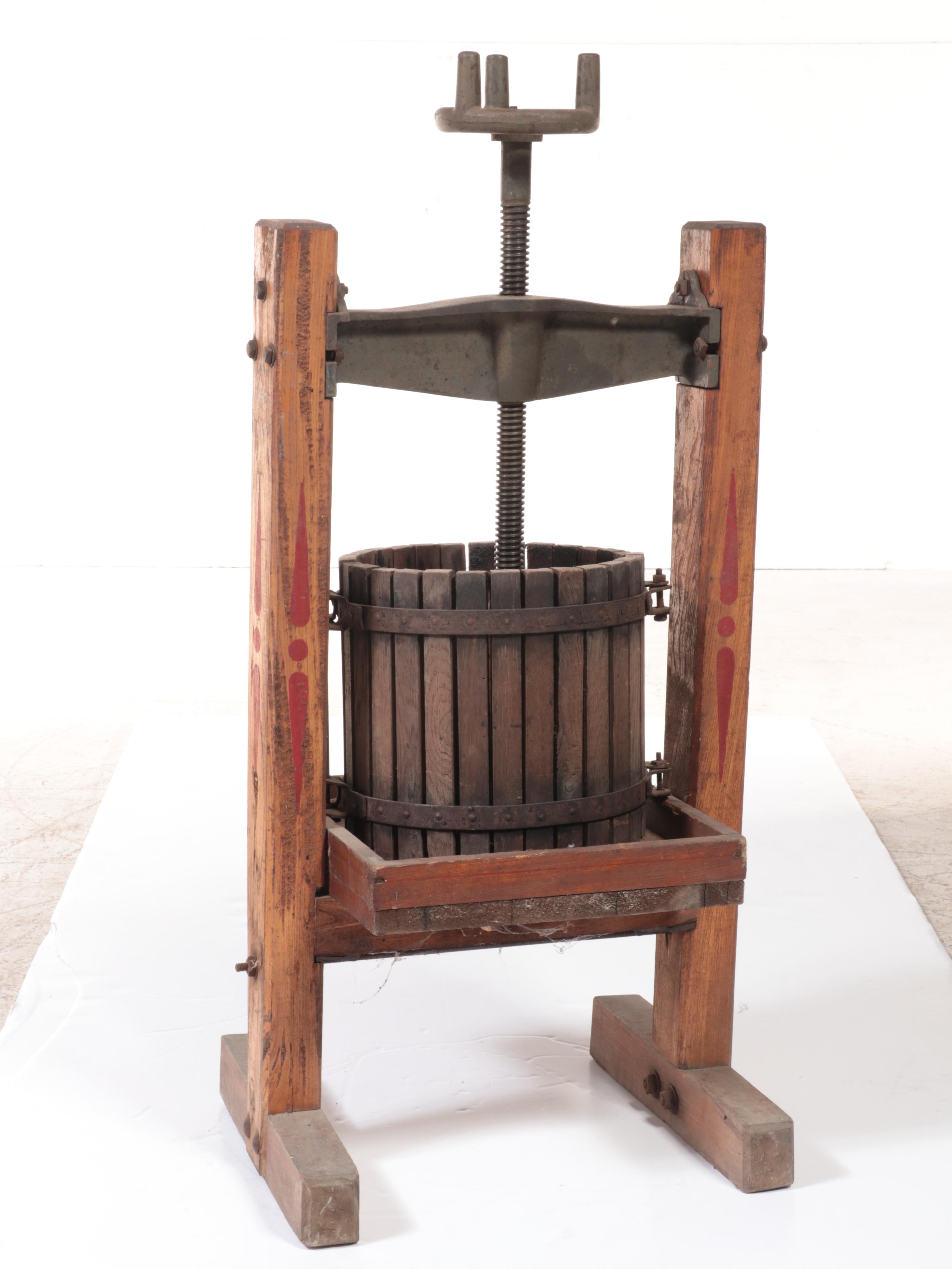 The Red Cross Mfg Wine and Apple Cider Fruit Press, Early 20th Century