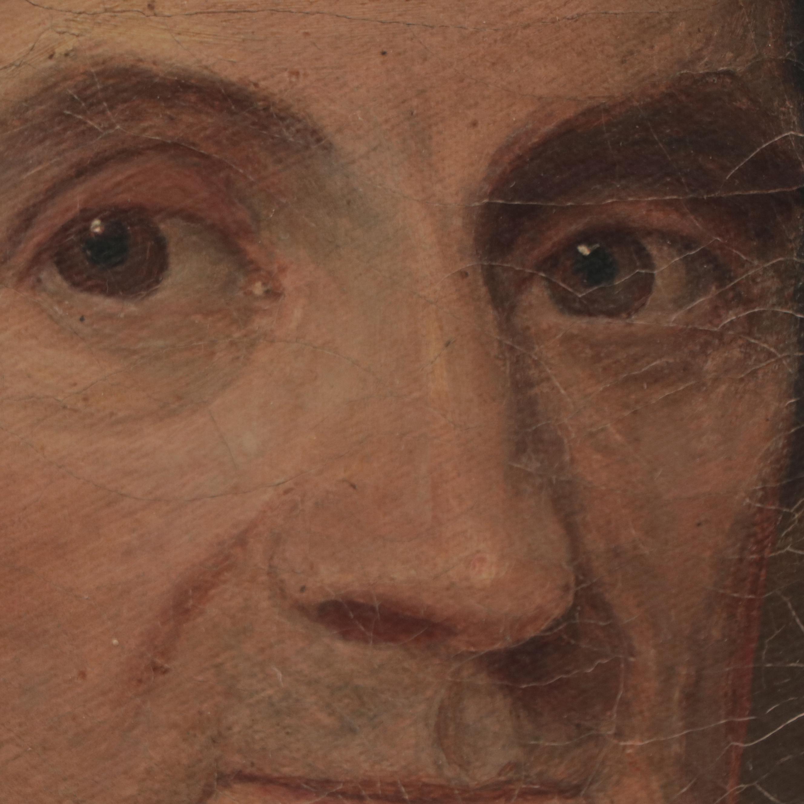 Portrait Oil Painting of a Gentleman with Child Portrait to Verso, 19th Century