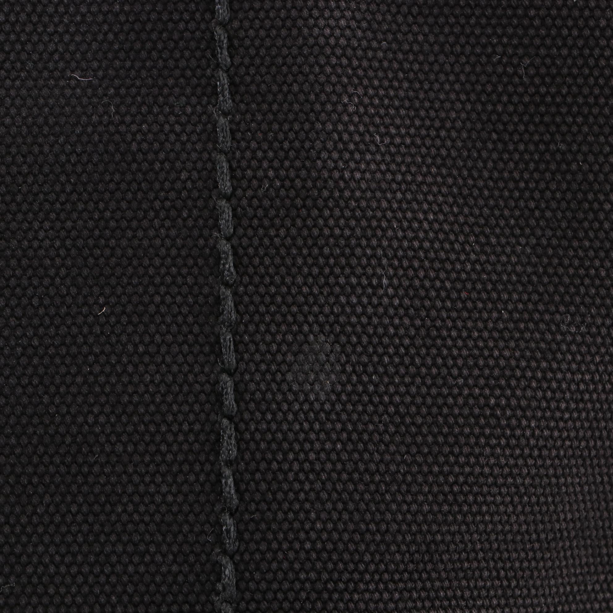 Prada Logo Tote Bag in Black Cotton Canvas with Shoulder Strap