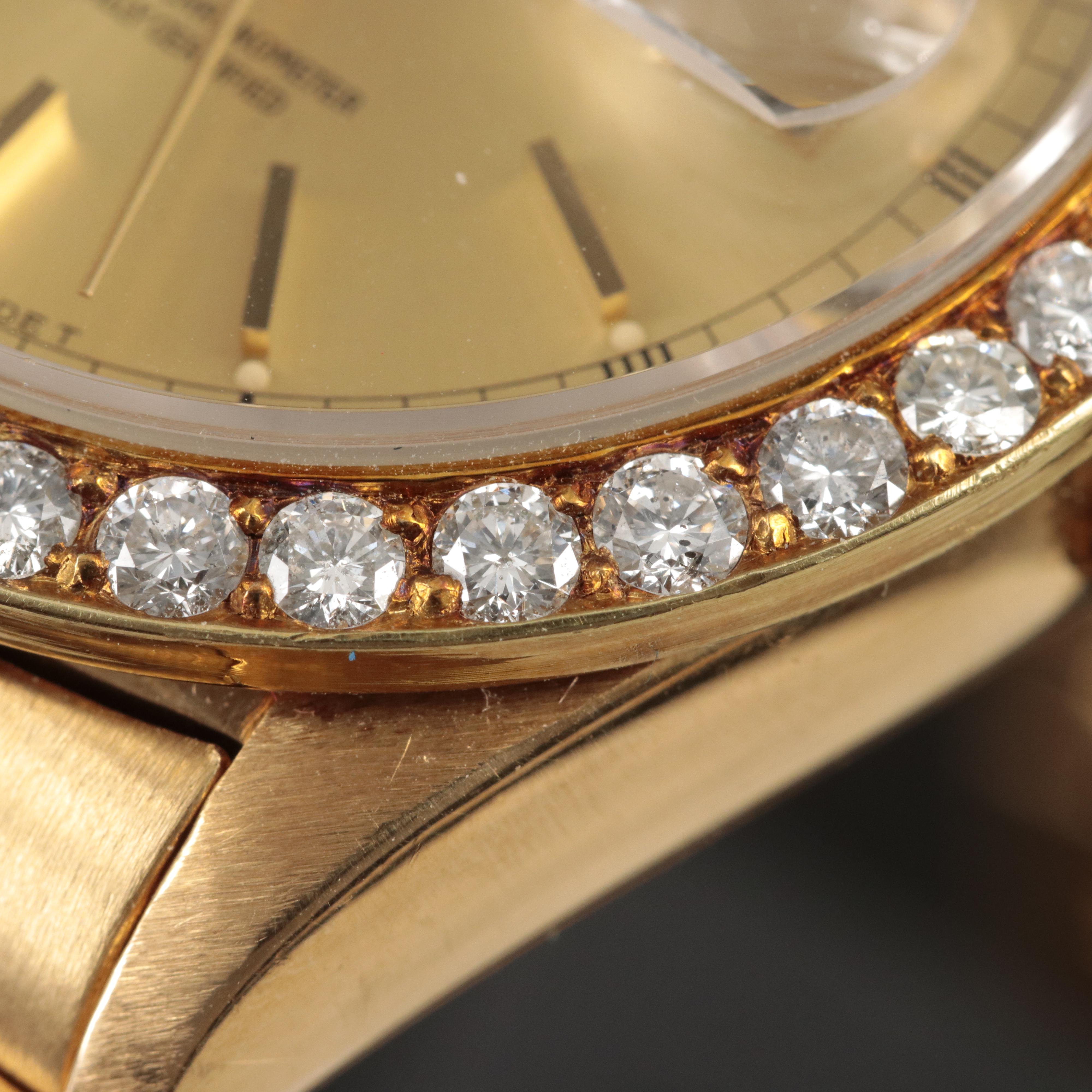 18K Rolex Day-Date President 2.50 CTW Diamond Bezel Watch