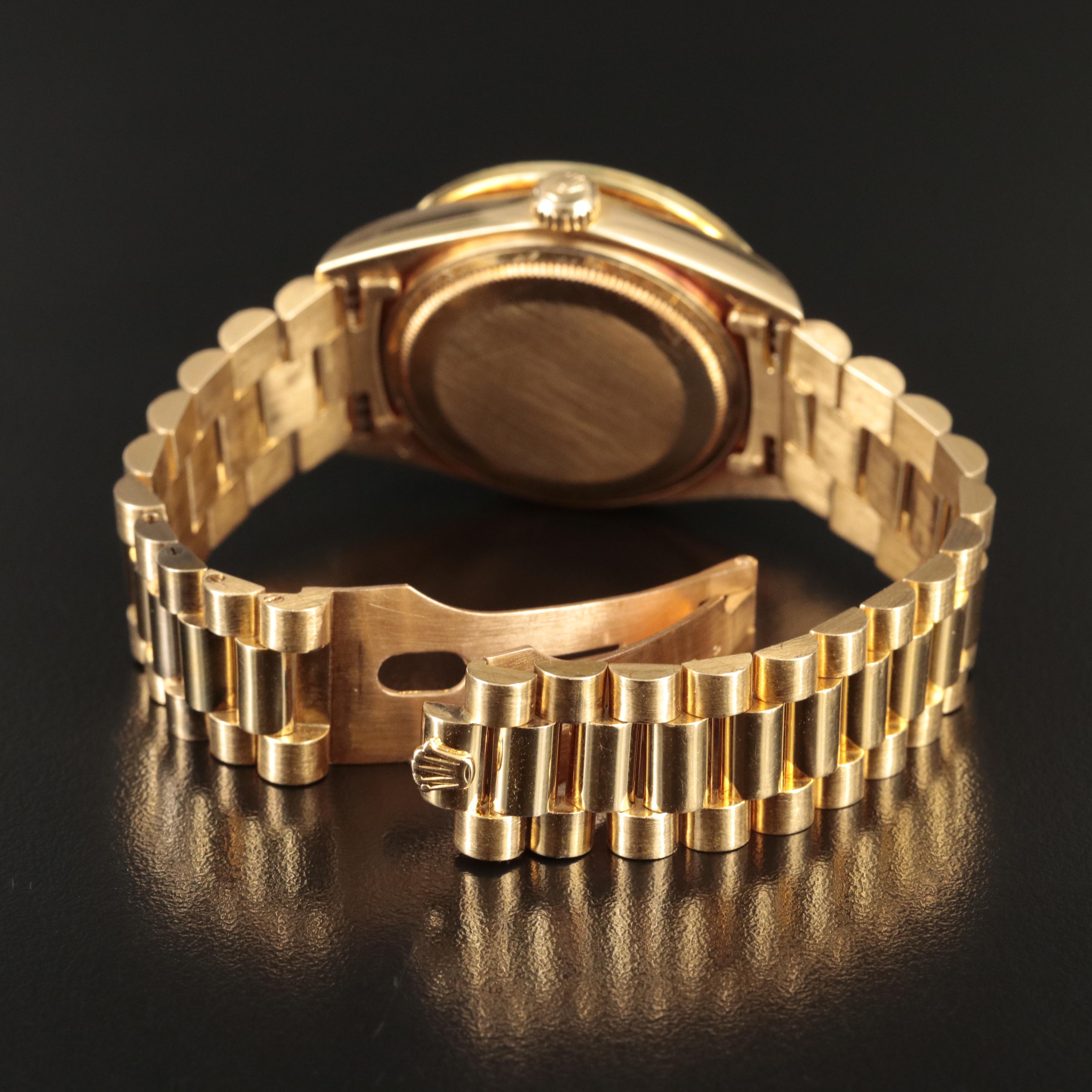 18K Rolex Day-Date President 2.50 CTW Diamond Bezel Watch