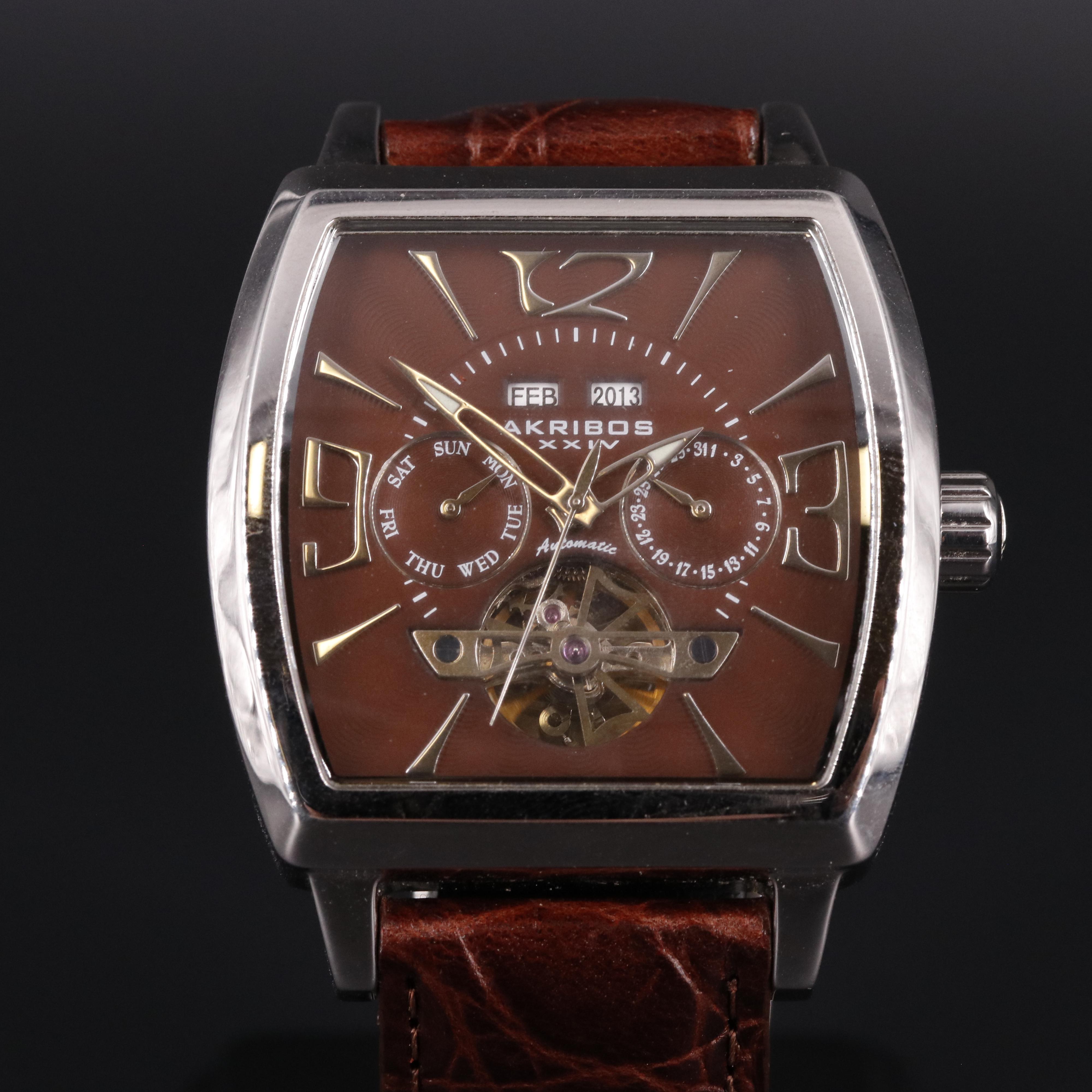 Akribos XXIV Stainless Steel Automatic Watch