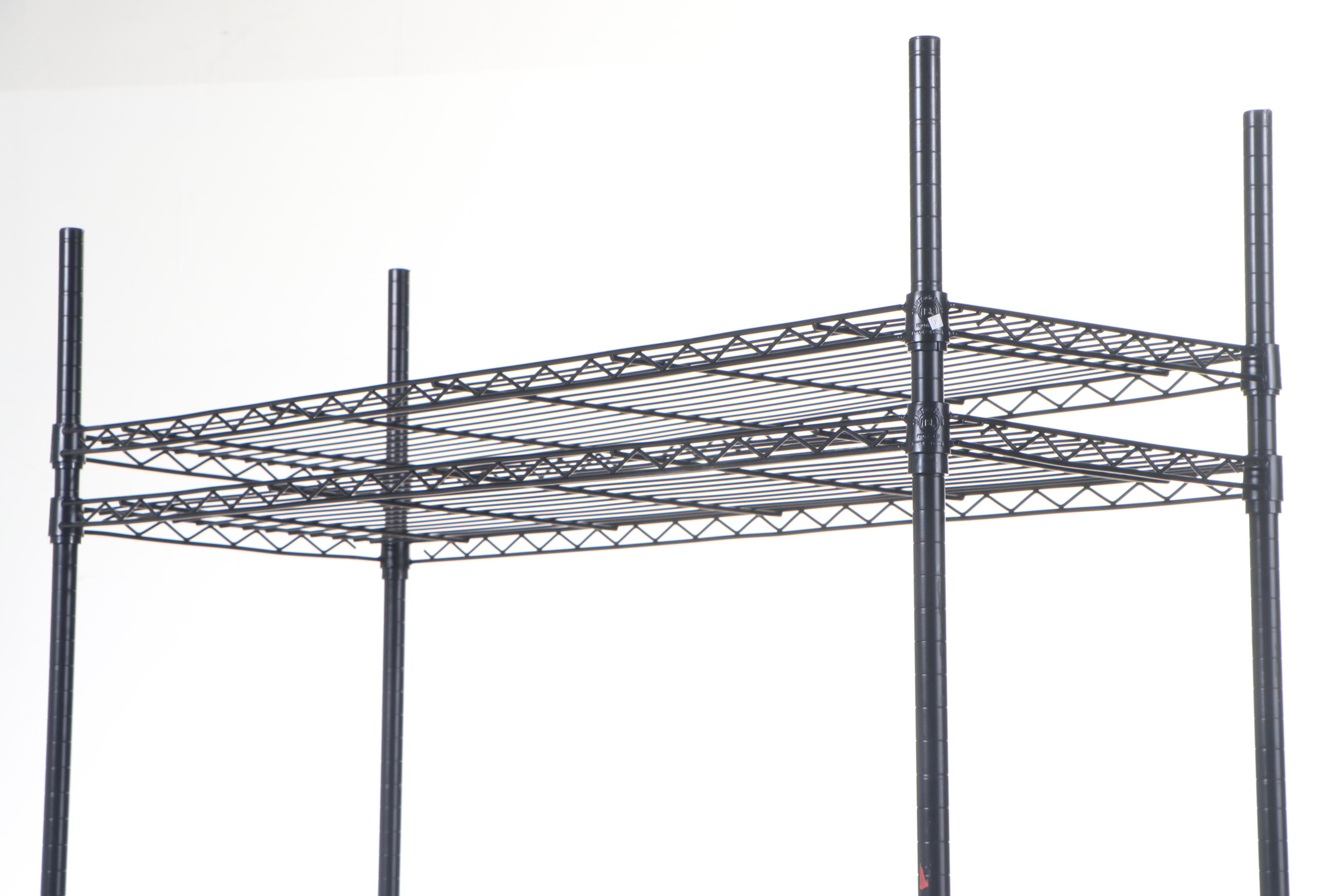Shelf Tech System NSF-Certified Black Metal Rolling Shelving Rack