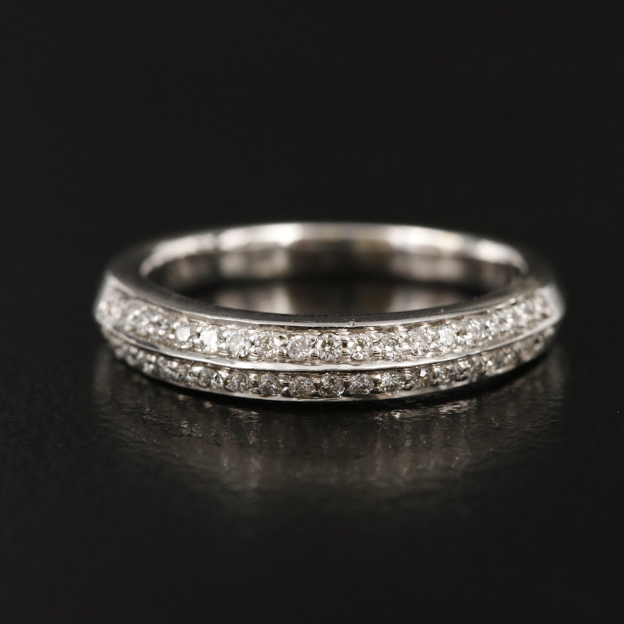 14K 0.25 CTW Diamond Double Row Band