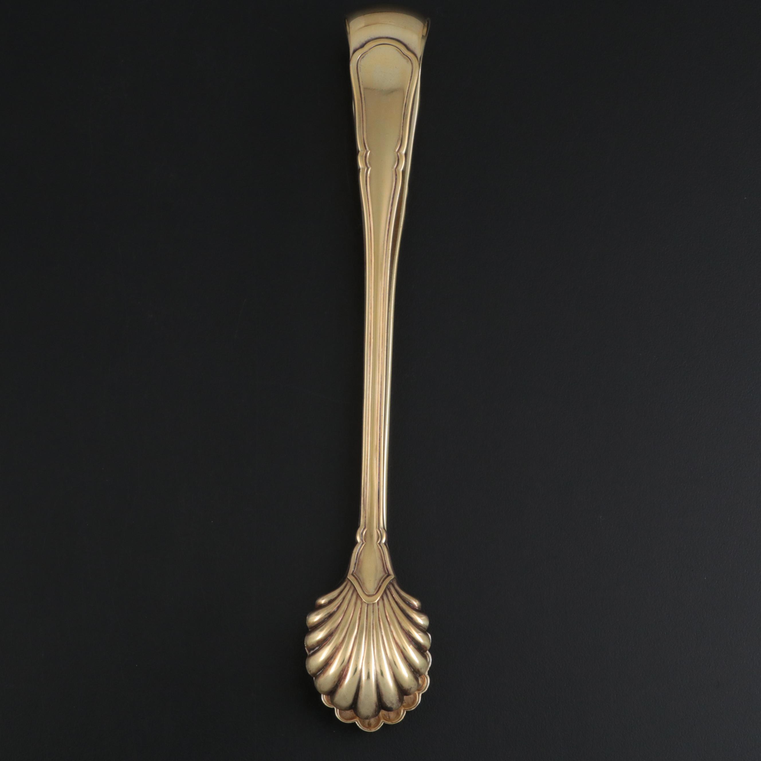 Tiffany & Co. Italian Gilded Sterling Silver Tongs, Mid-20th Century