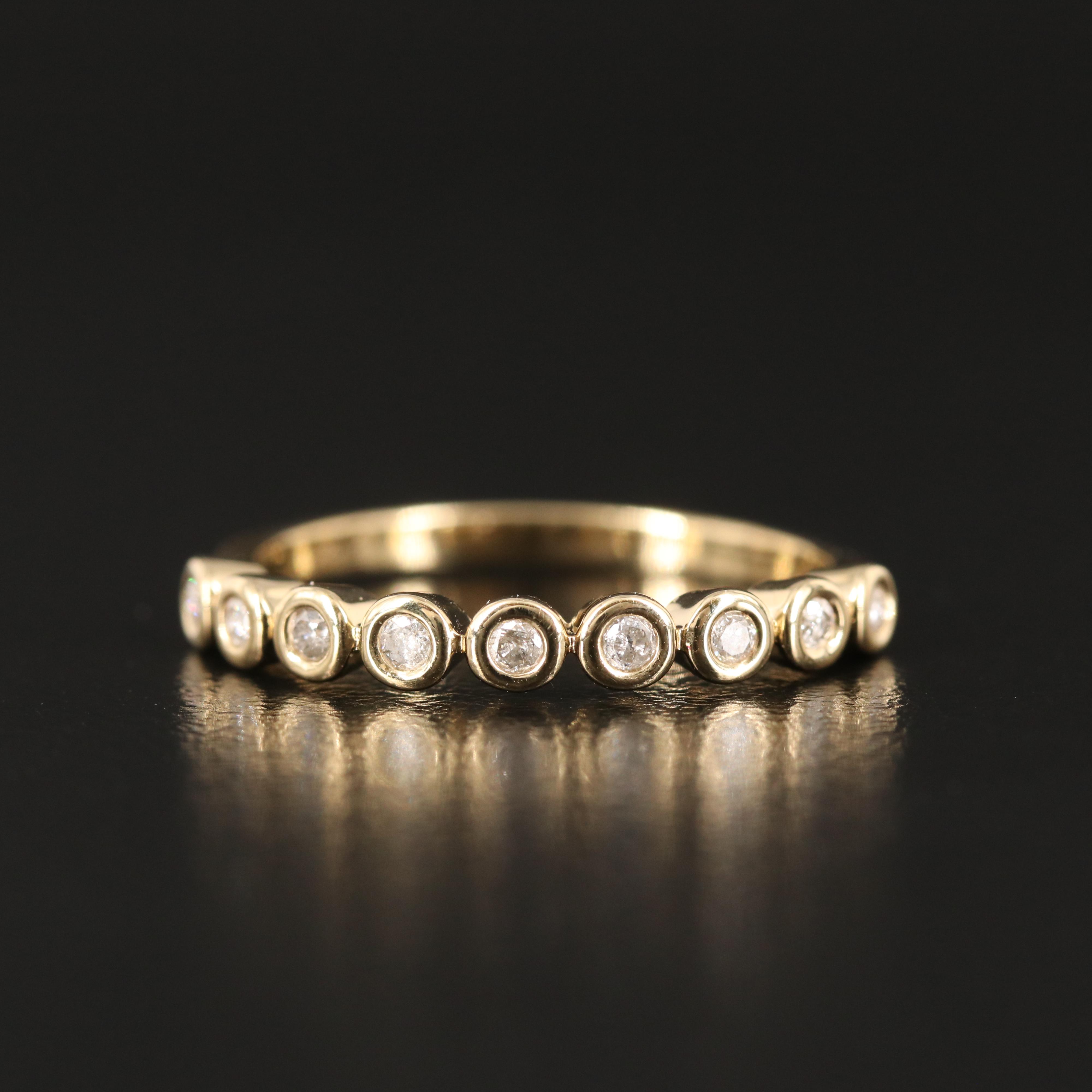 Sterling Bezel Set Diamond Band