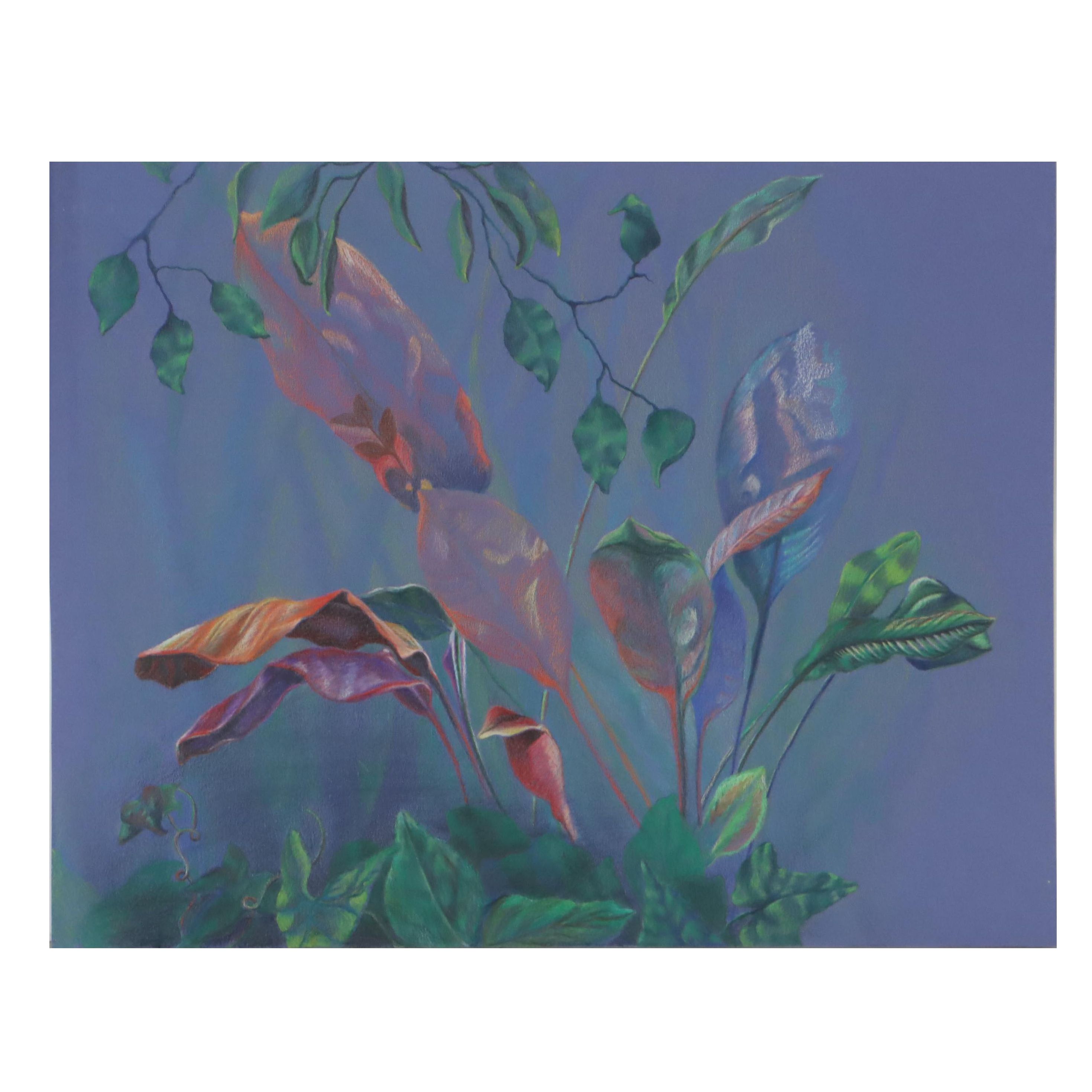 Cynthia Gregory Drawing "Colored Pencil Study of Plants at Krohn Conservatory"