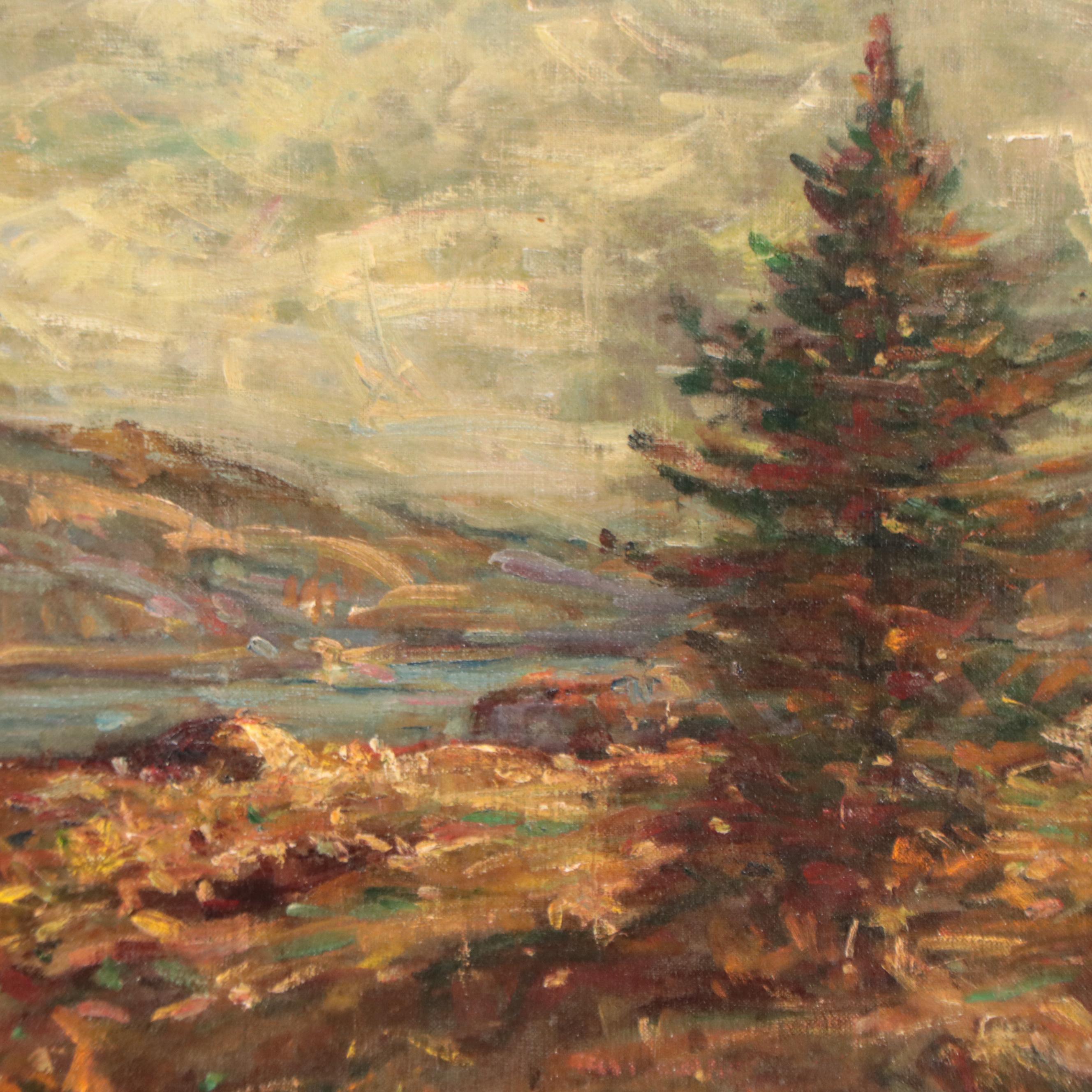 Herbert Welsh Forest Landscape Oil Painting, 1920