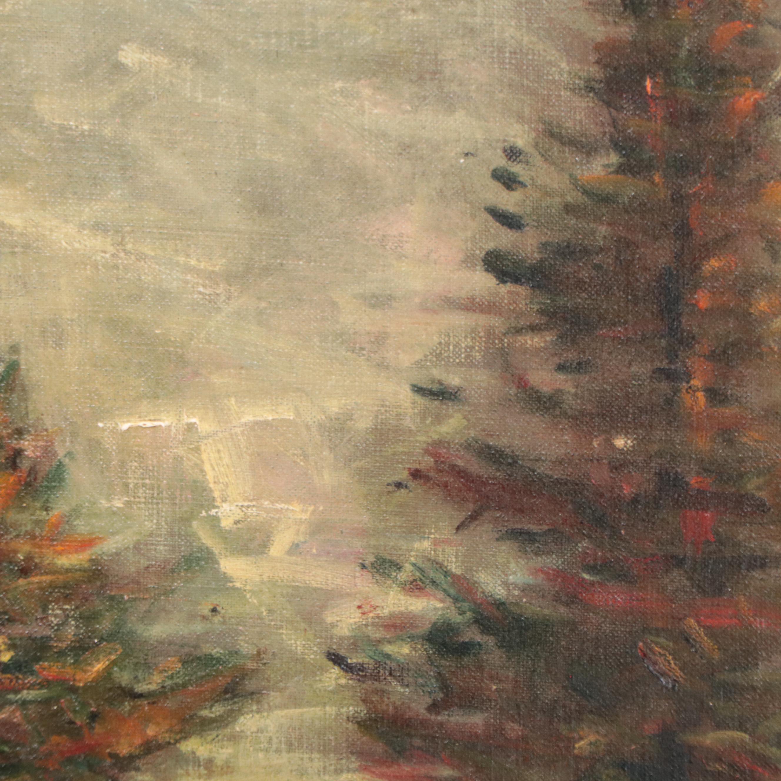 Herbert Welsh Forest Landscape Oil Painting, 1920