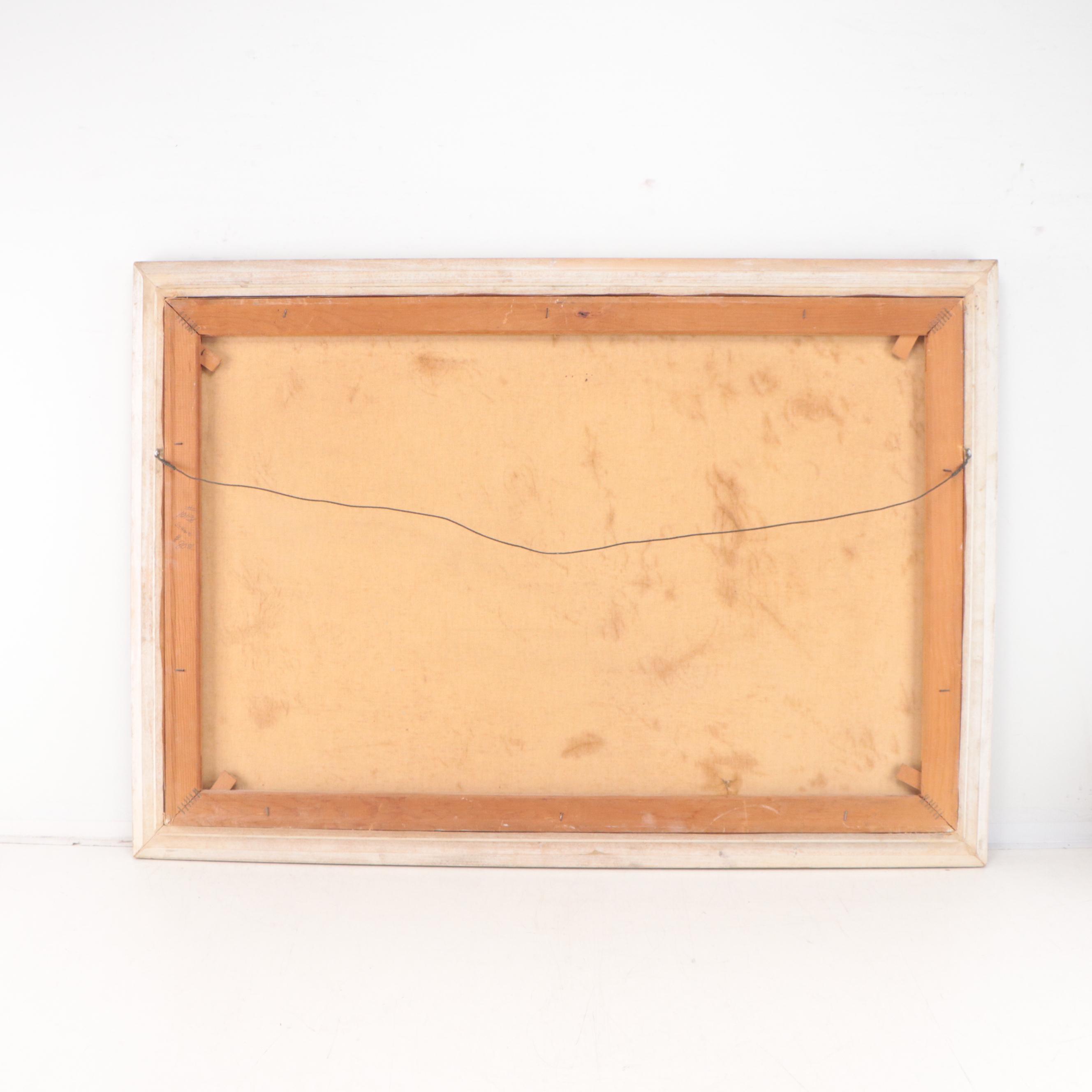 Pieter Van Schaik Jr. Oil Painting "Seascape Painting," Mid-20th Century