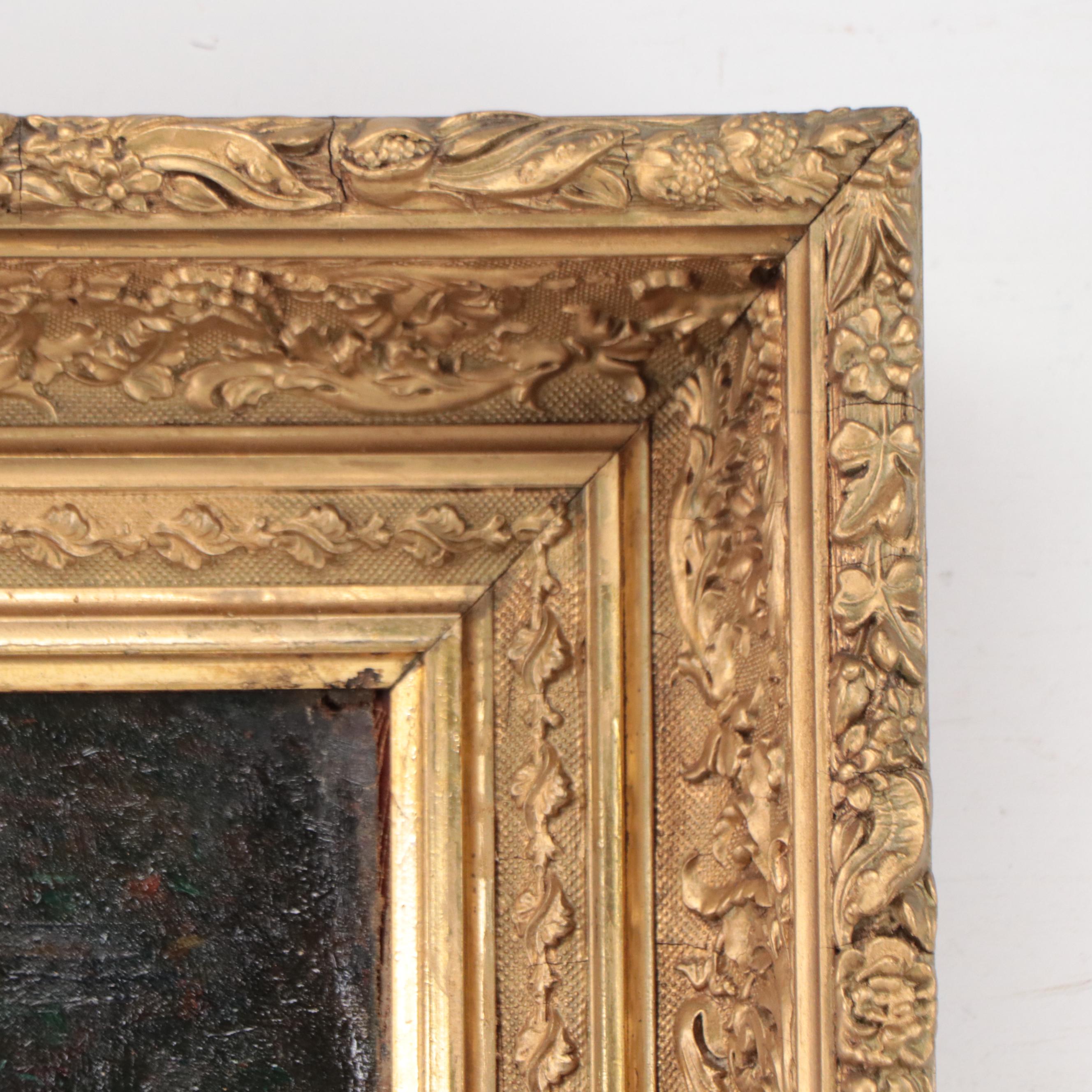 Forest Interior Oil Painting, 19th Century