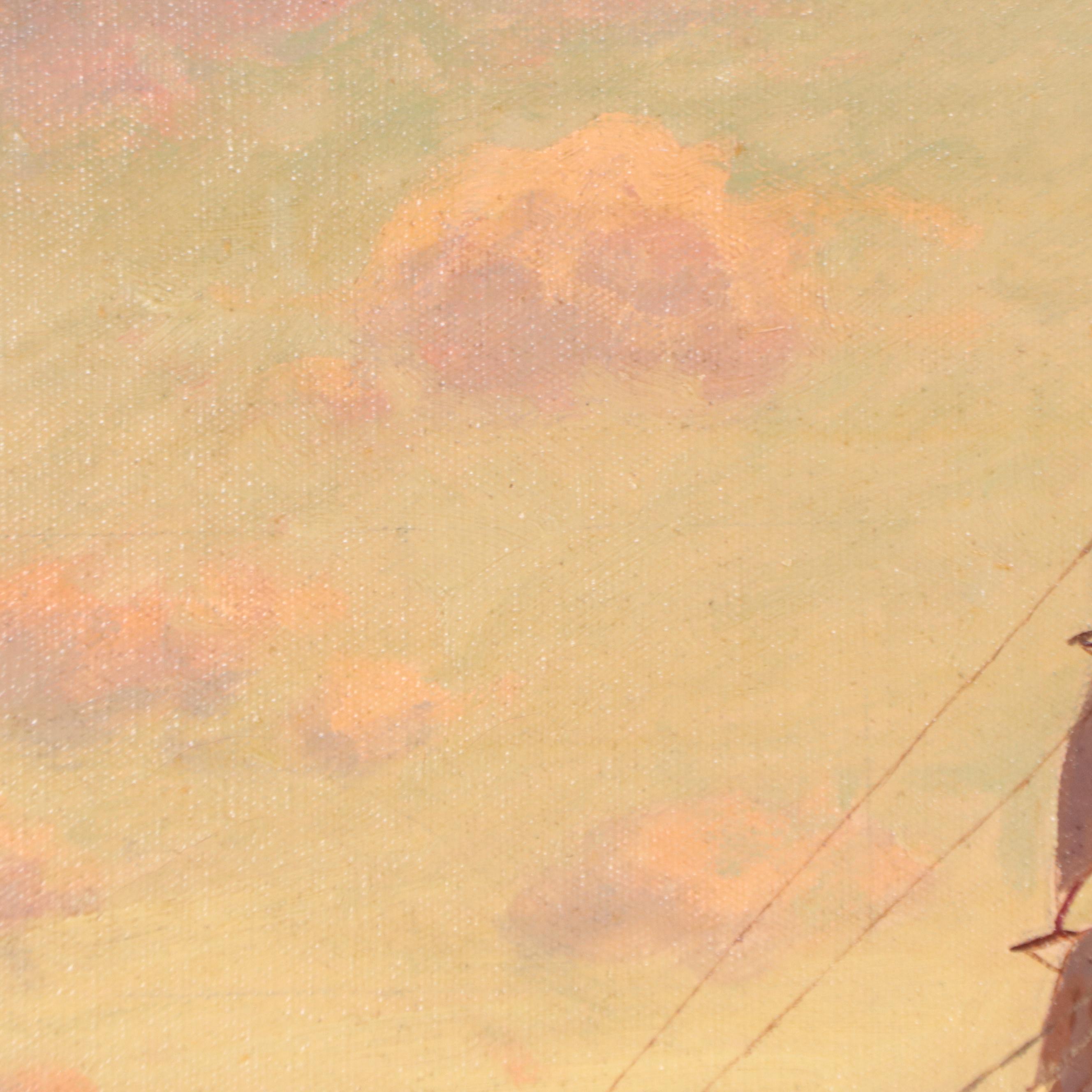 T. Bailey Oil Painting of Ship at Sea