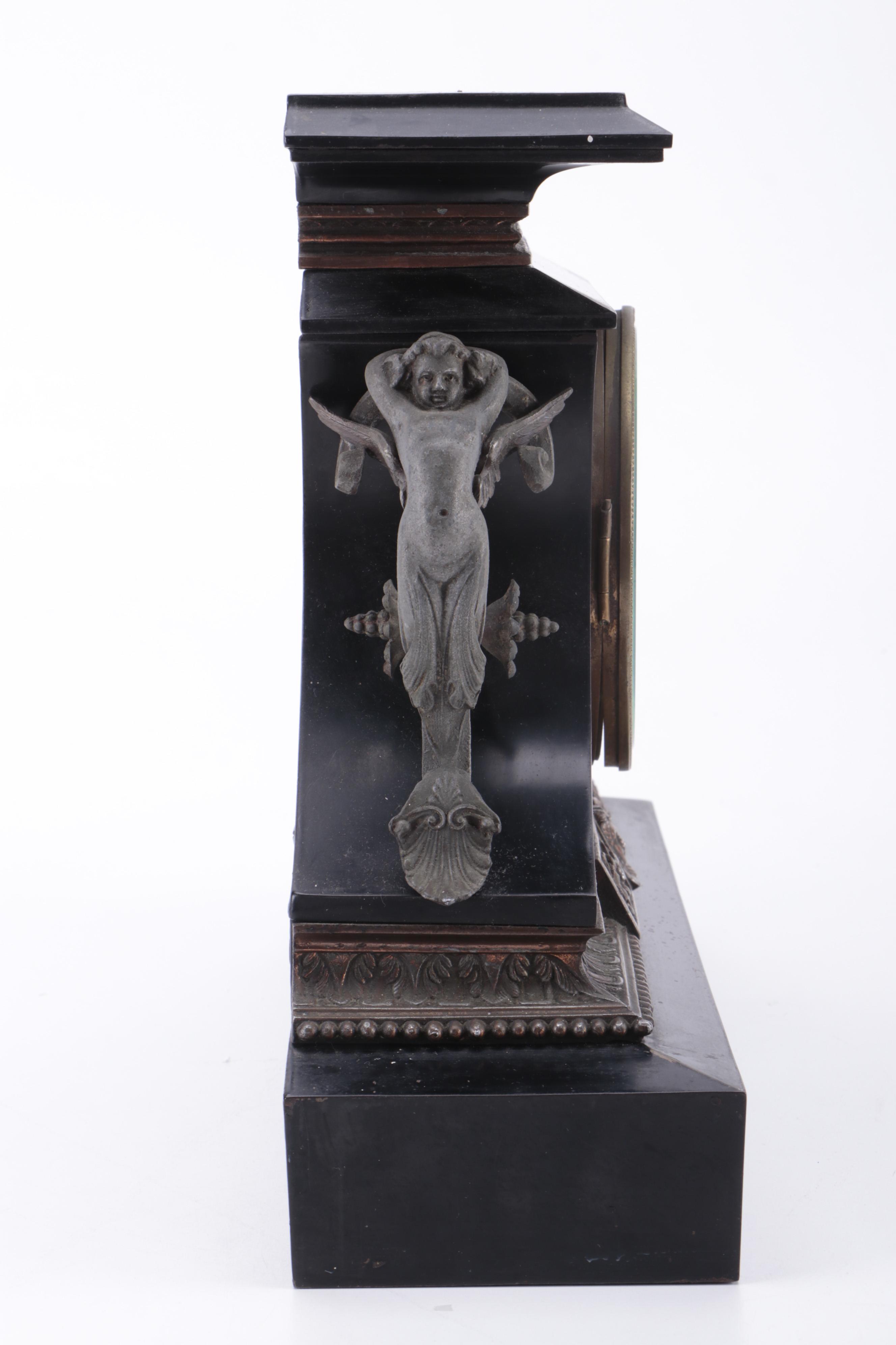 Ansonia Clock Co."Rosalind" Cast Iron Mantel Clock, Late 19th Century