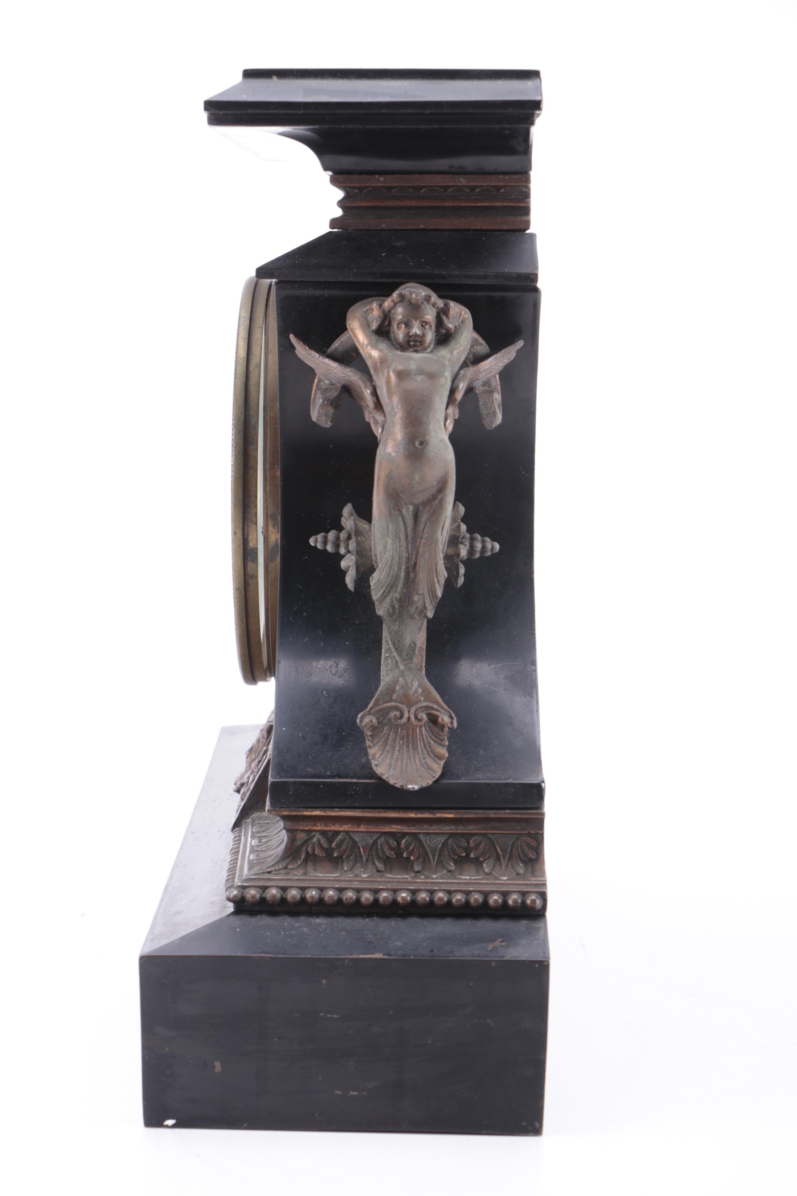 Ansonia Clock Co."Rosalind" Cast Iron Mantel Clock, Late 19th Century