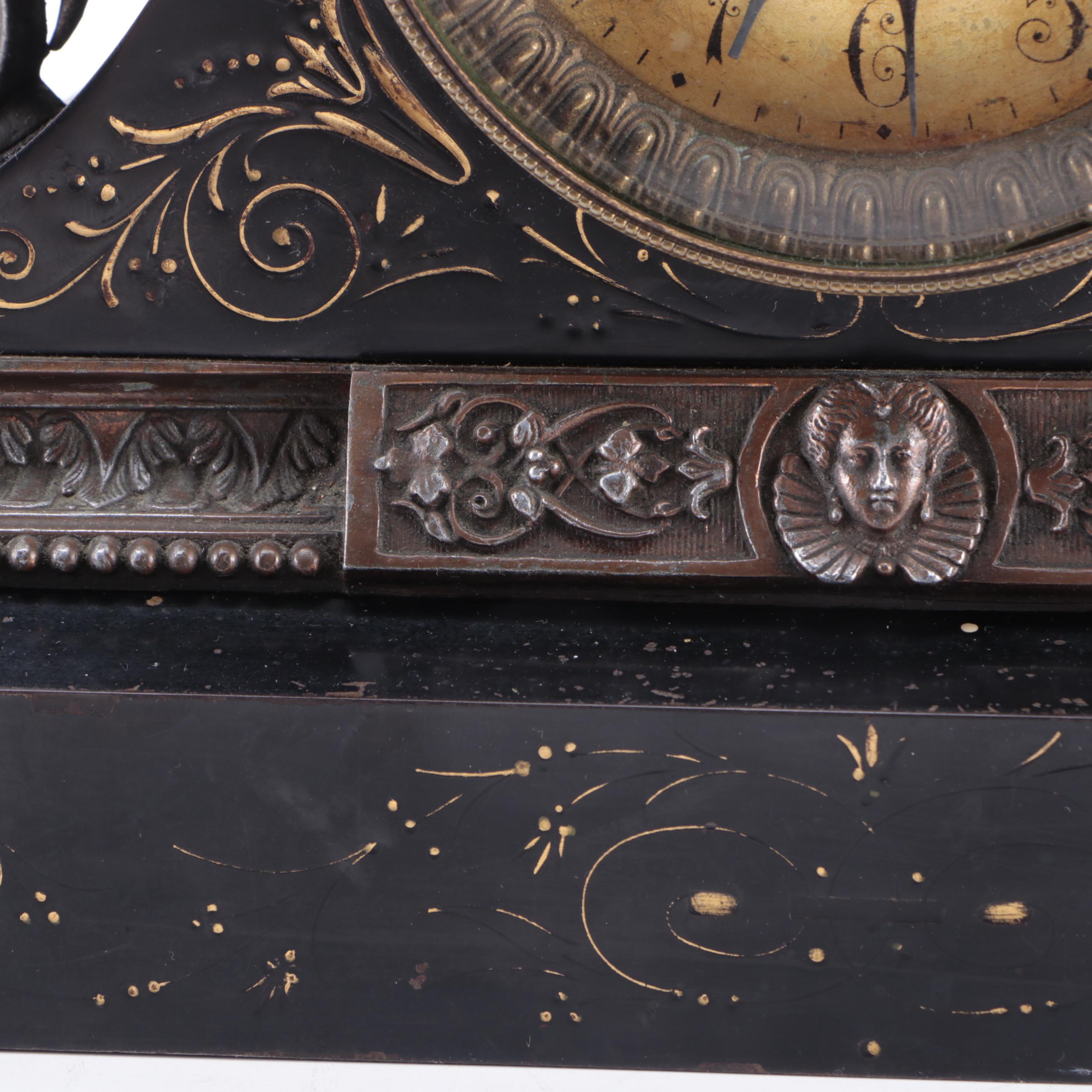 Ansonia Clock Co."Rosalind" Cast Iron Mantel Clock, Late 19th Century