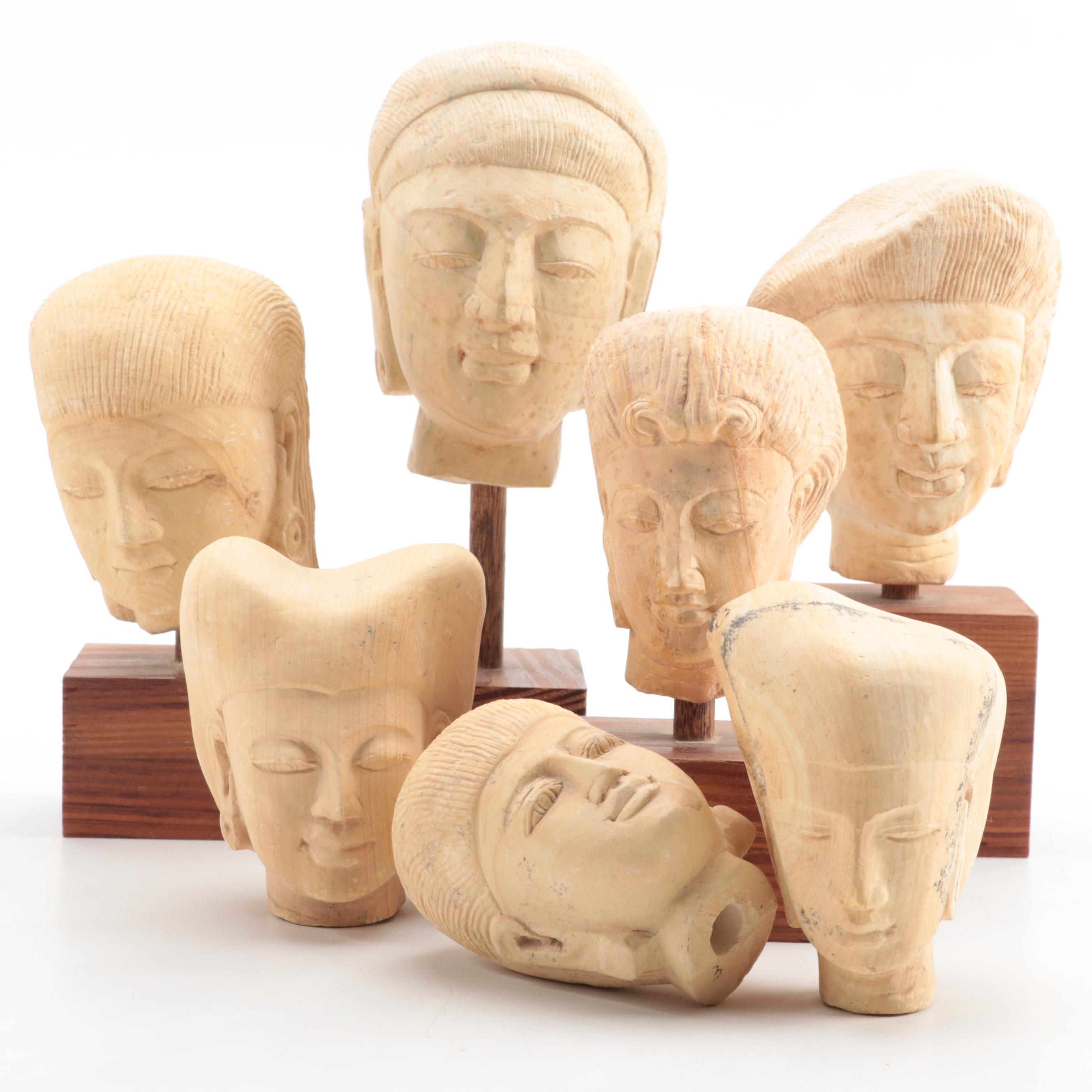Indian Style Ceramic Head Figurines