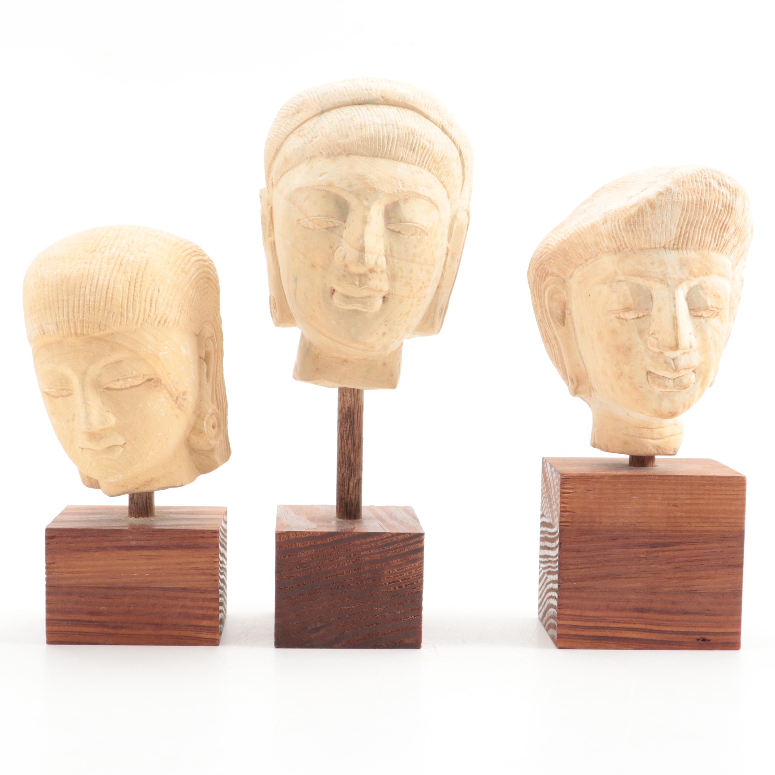 Indian Style Ceramic Head Figurines