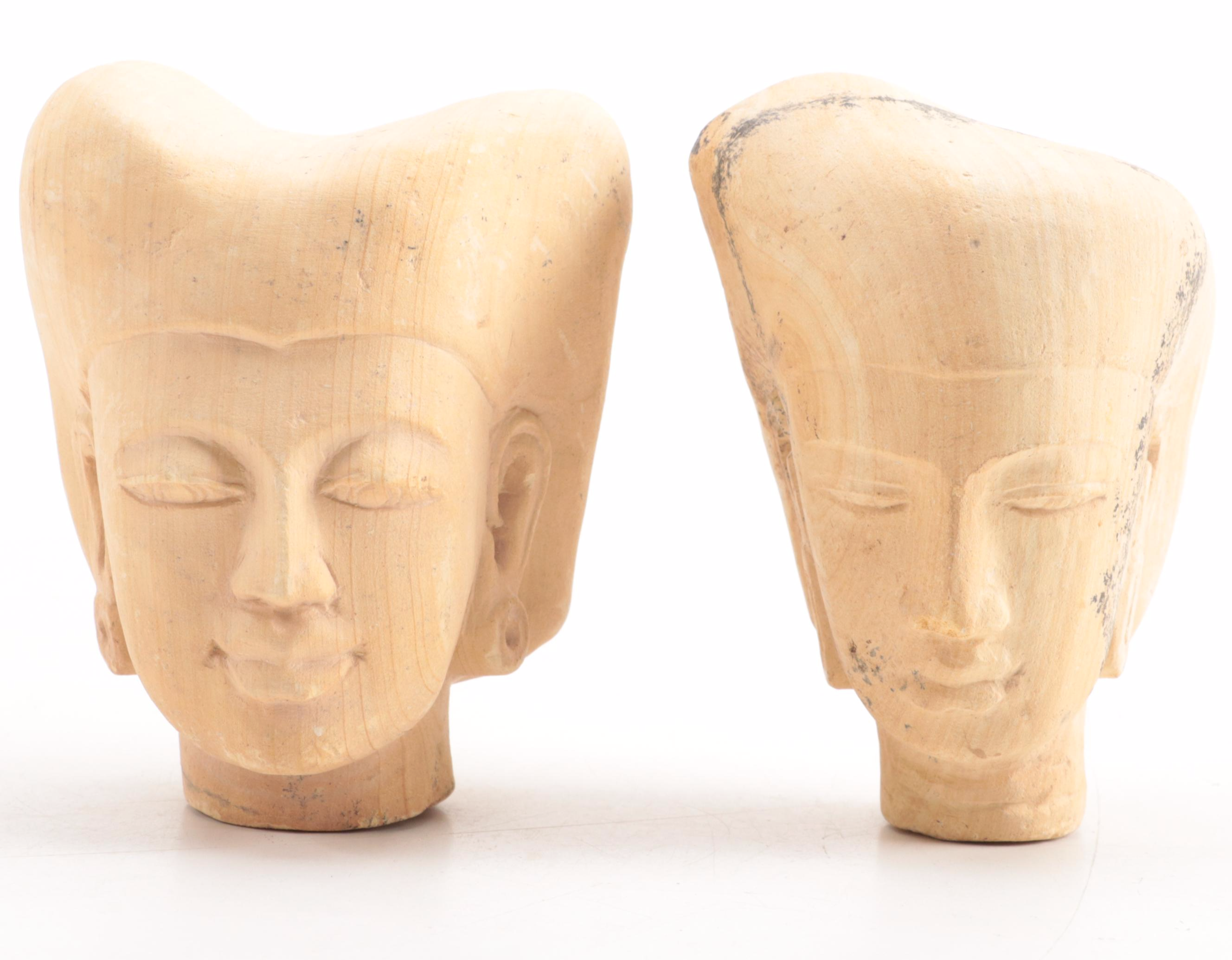 Indian Style Ceramic Head Figurines