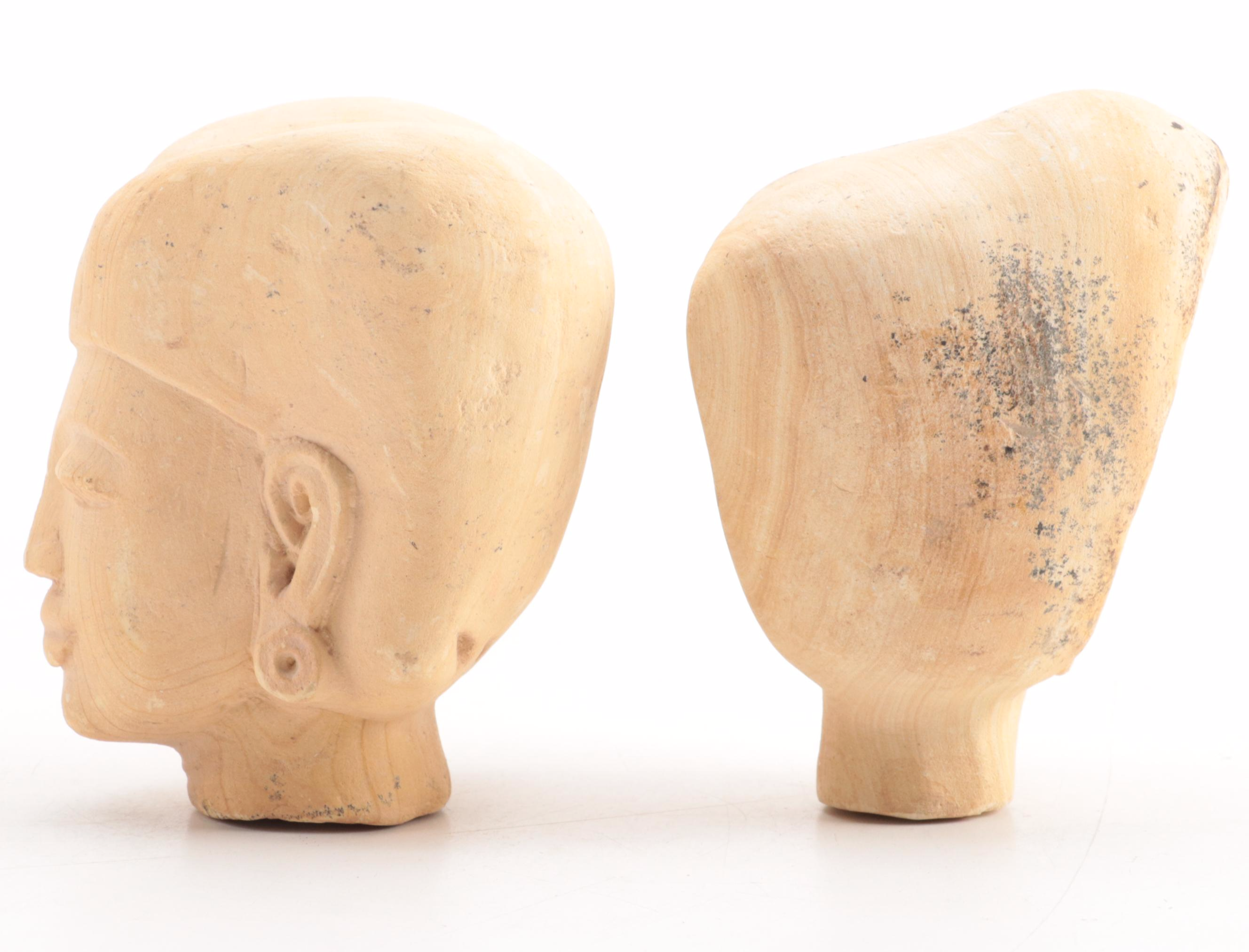 Indian Style Ceramic Head Figurines