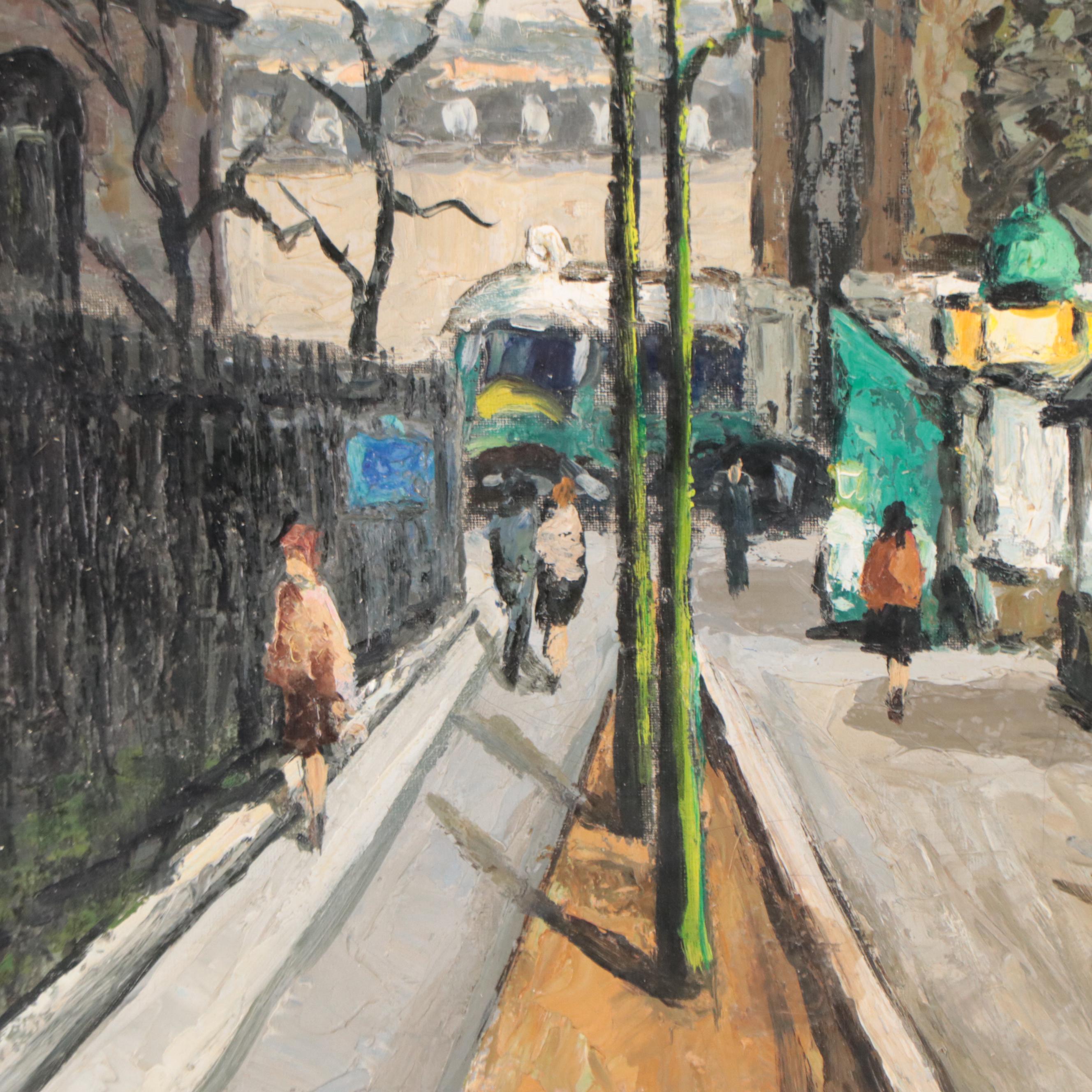 Charles Vaniscottes Oil Painting "Arc de Triomphe, Paris," Late 20th Century