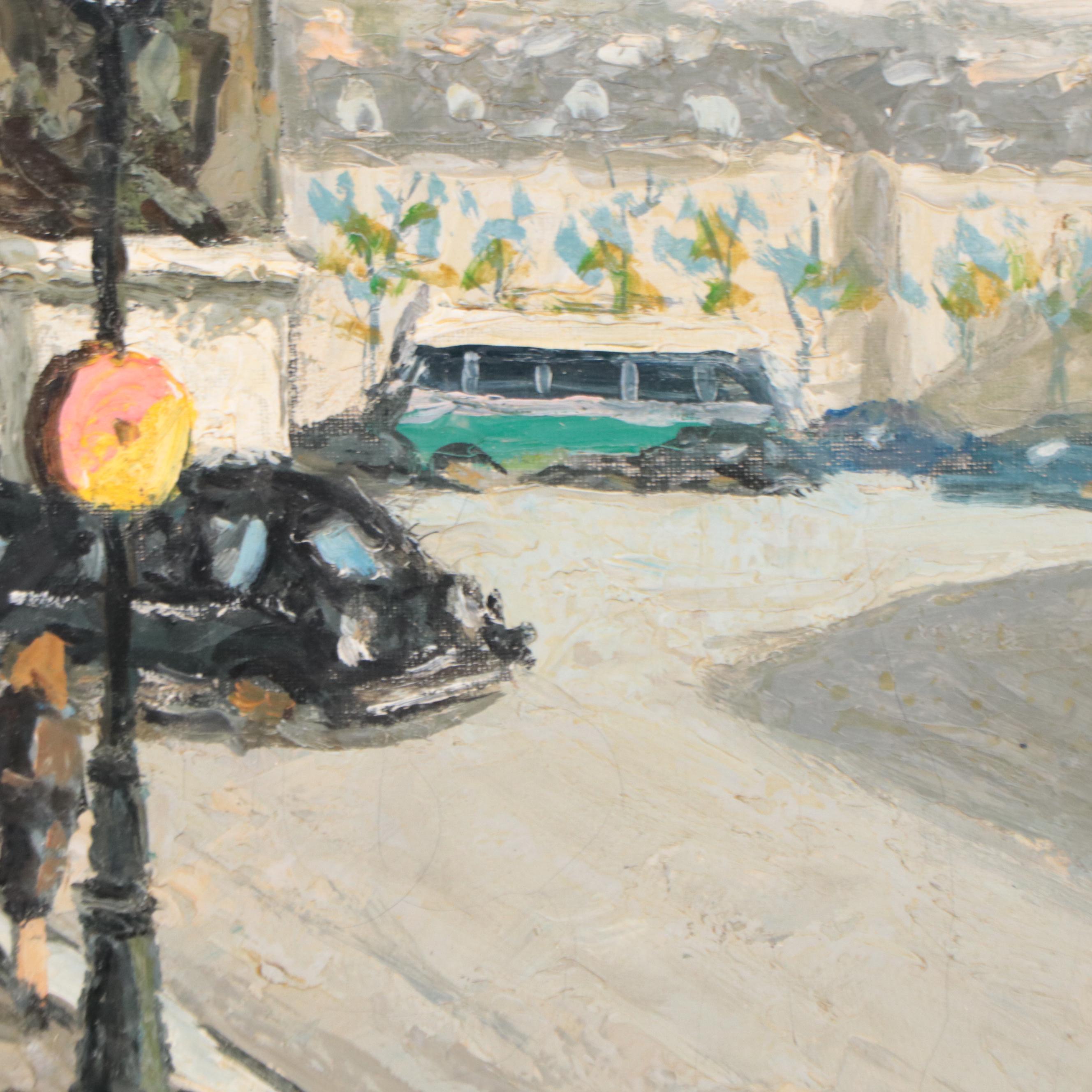 Charles Vaniscottes Oil Painting "Arc de Triomphe, Paris," Late 20th Century