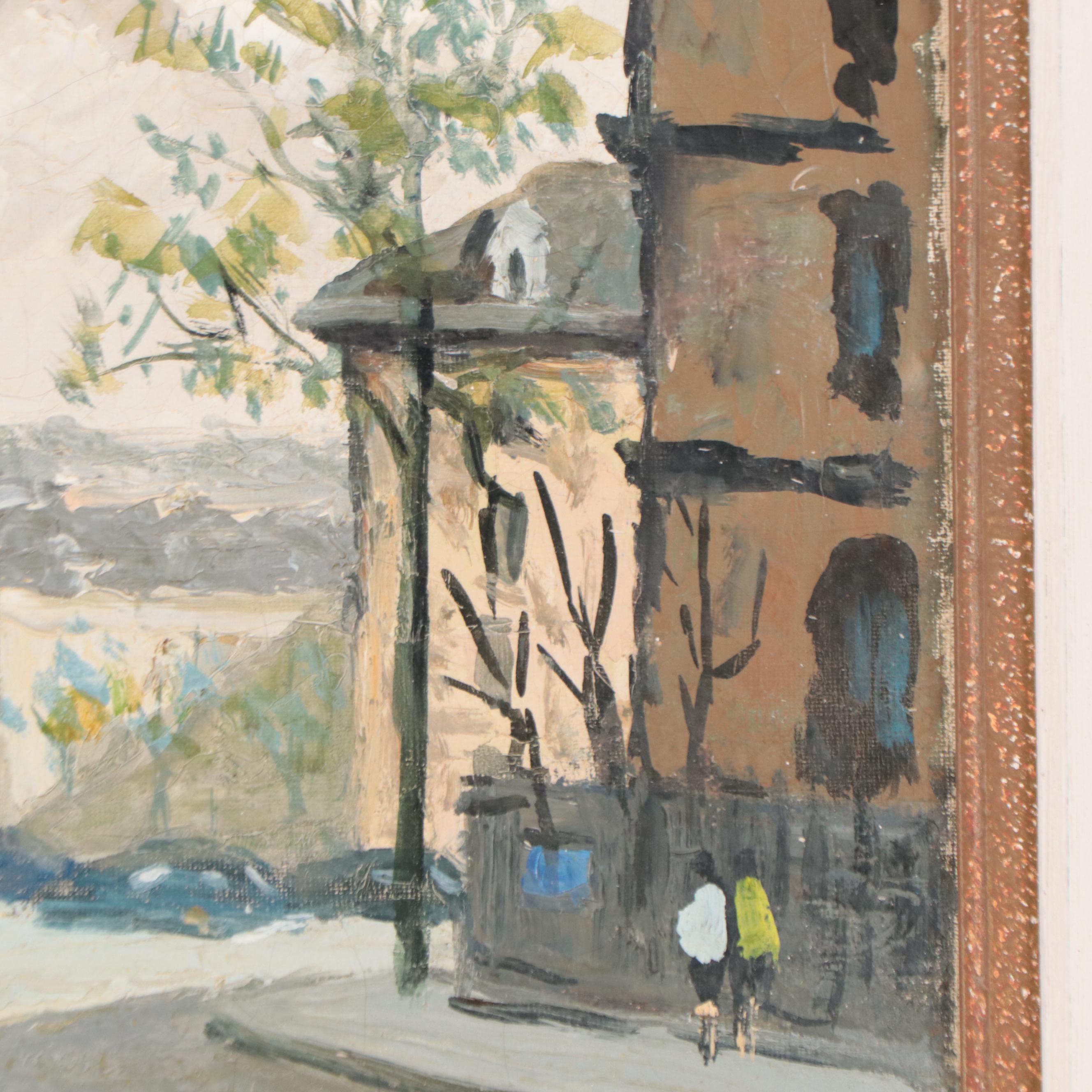 Charles Vaniscottes Oil Painting "Arc de Triomphe, Paris," Late 20th Century