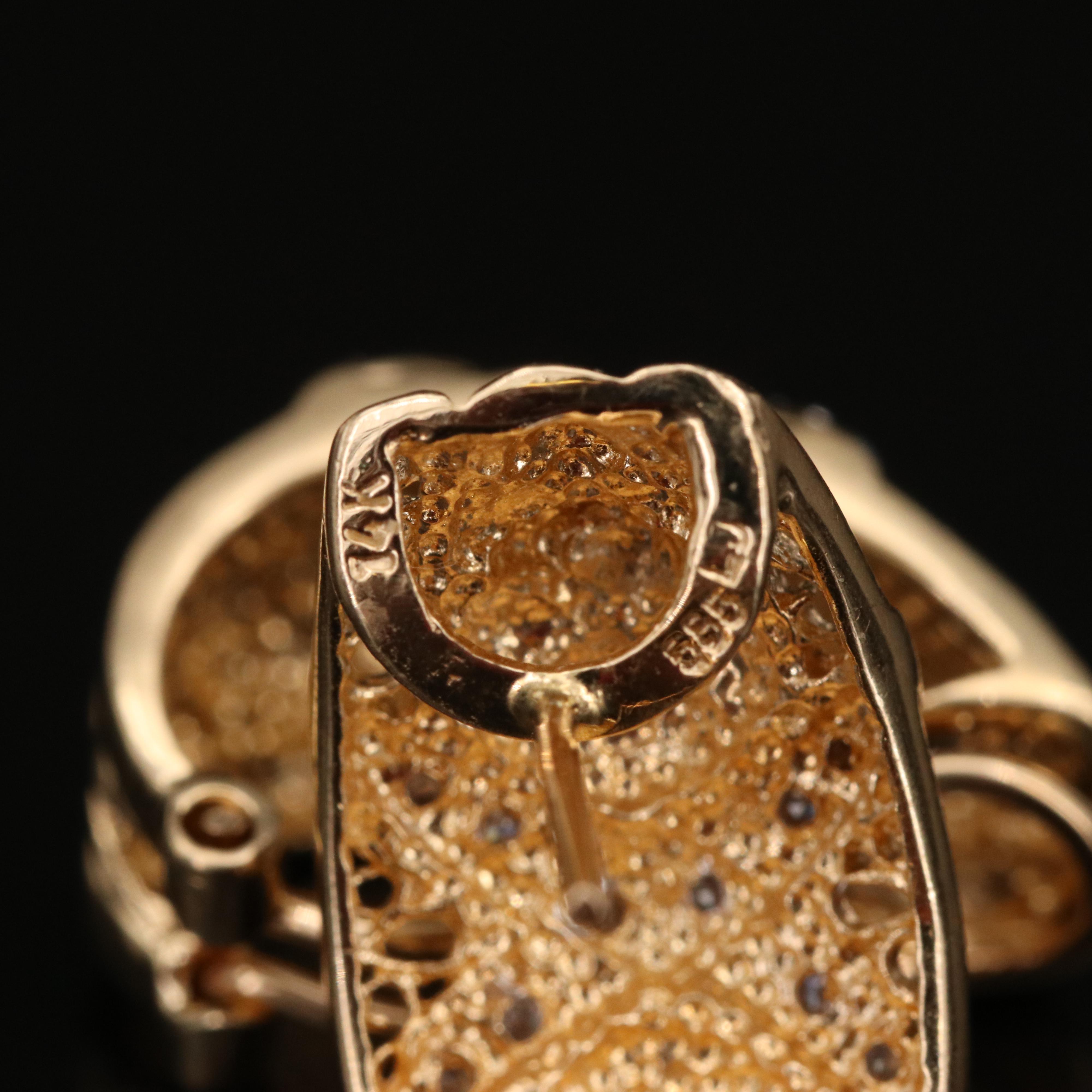 14K Diamond J Hoop Earrings