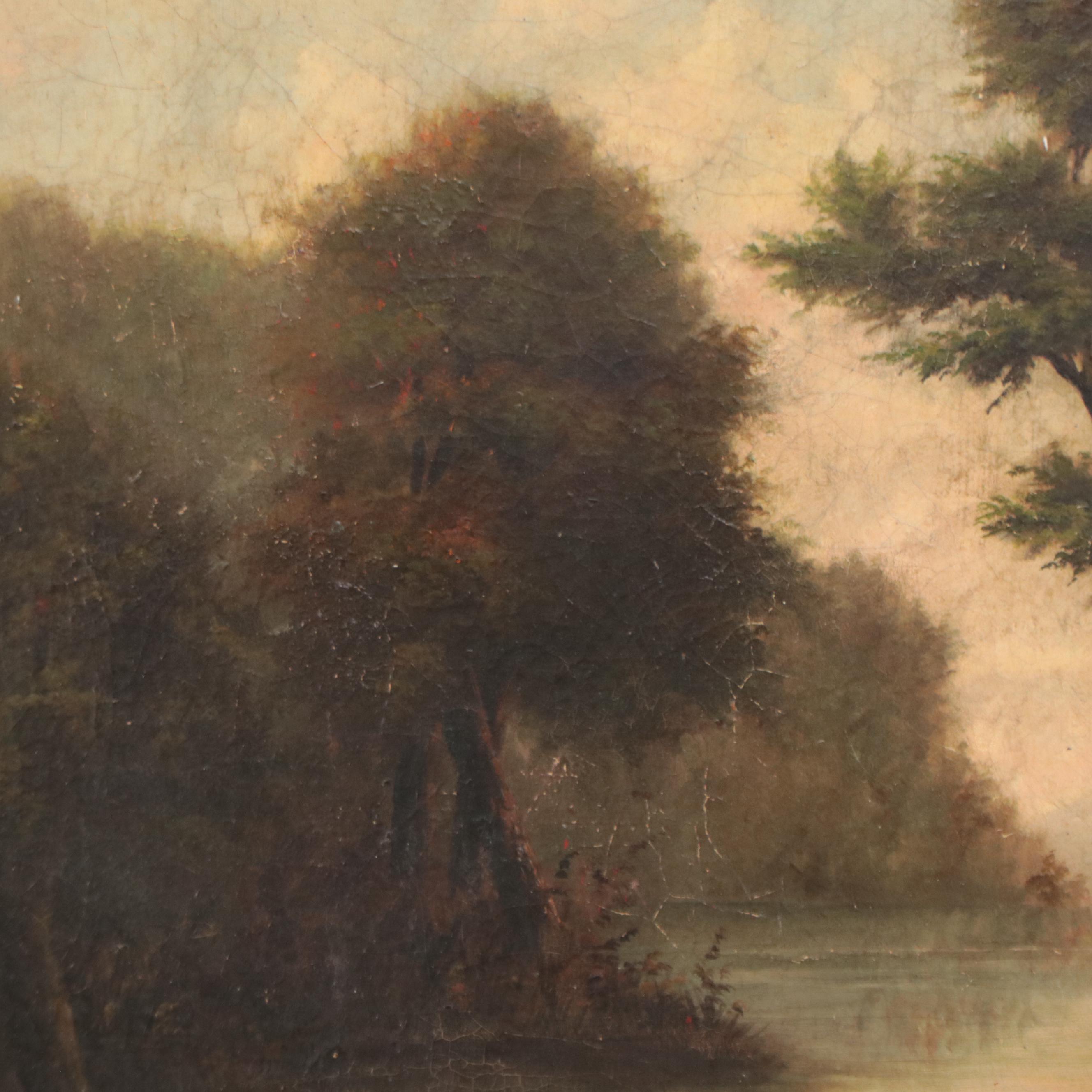 Hudson River School Landscape Oil Painting