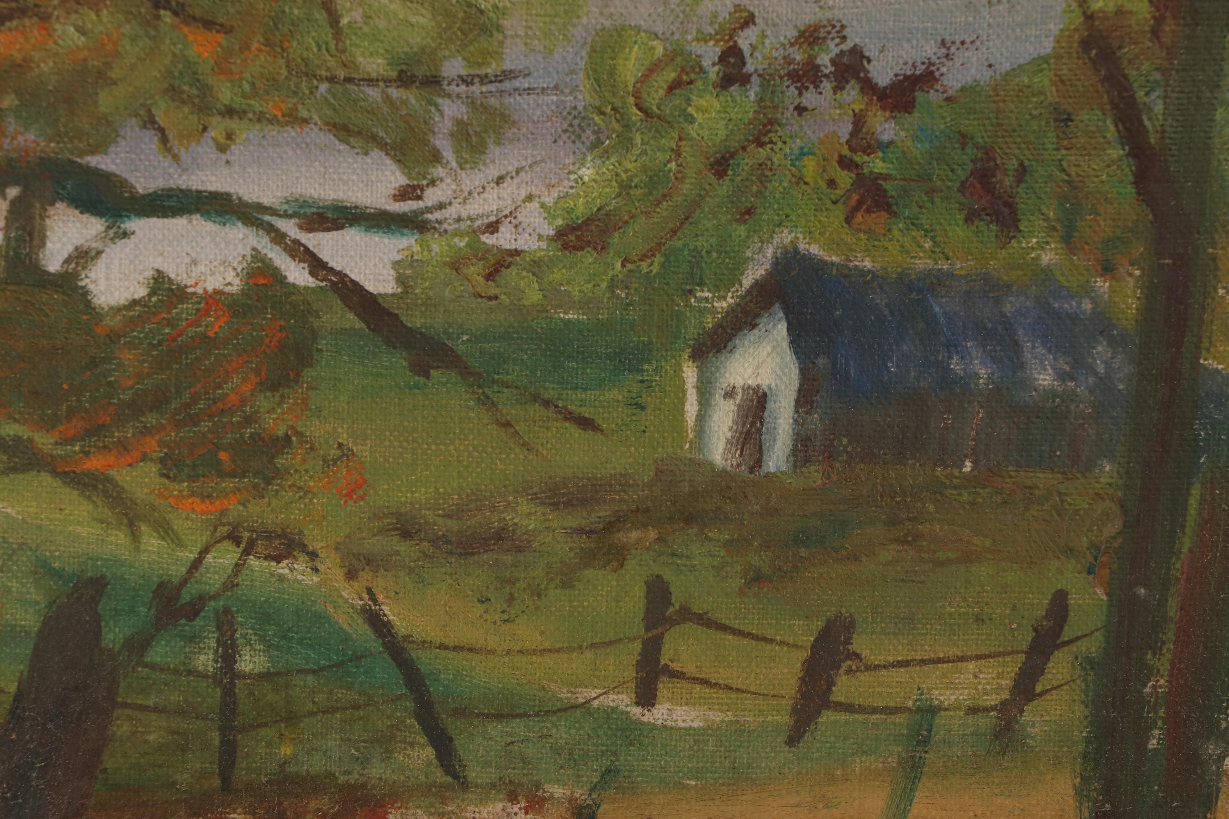 Fall and Winter Landscape Oil Paintings, Late 20th Century