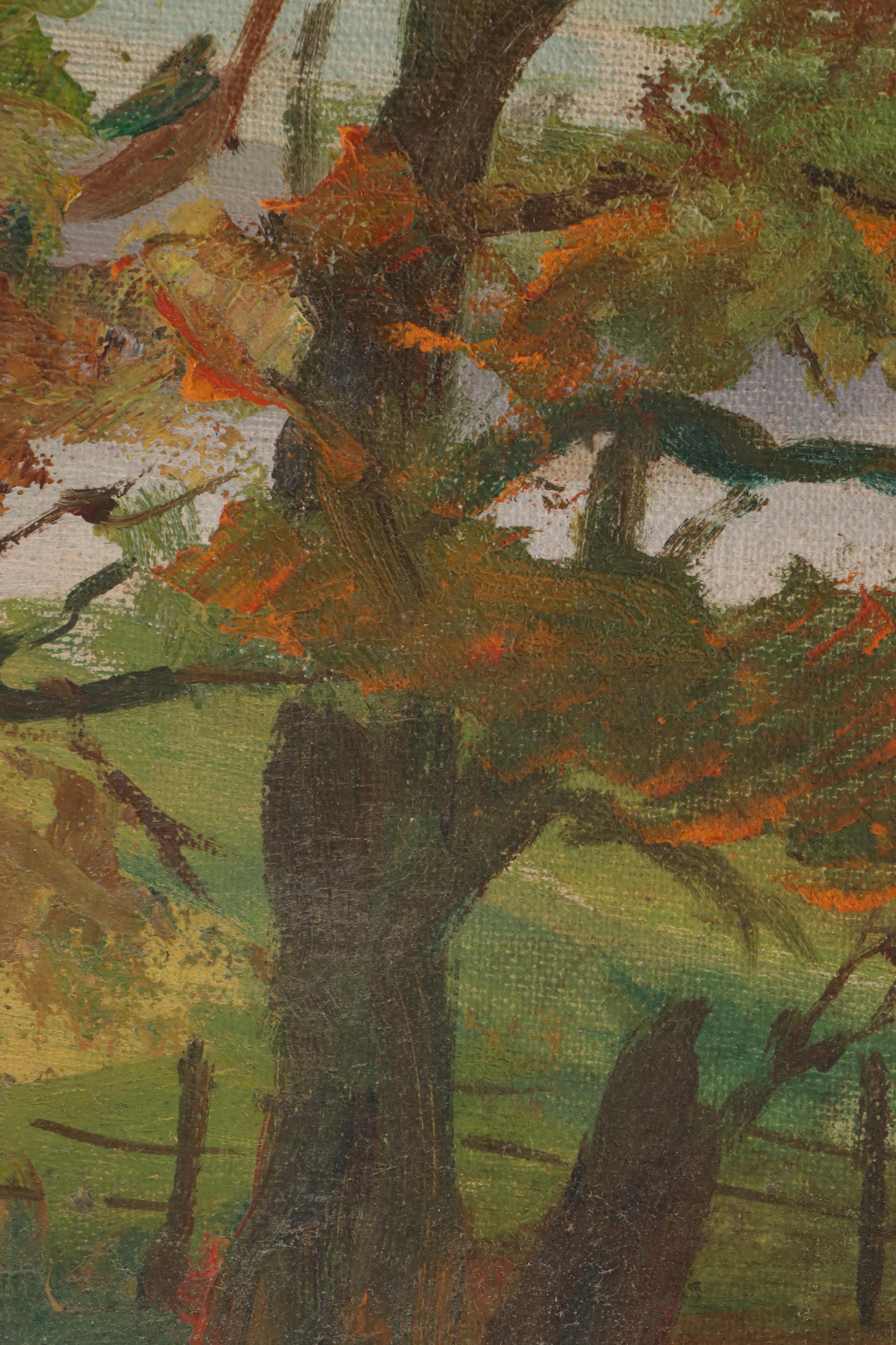 Fall and Winter Landscape Oil Paintings, Late 20th Century