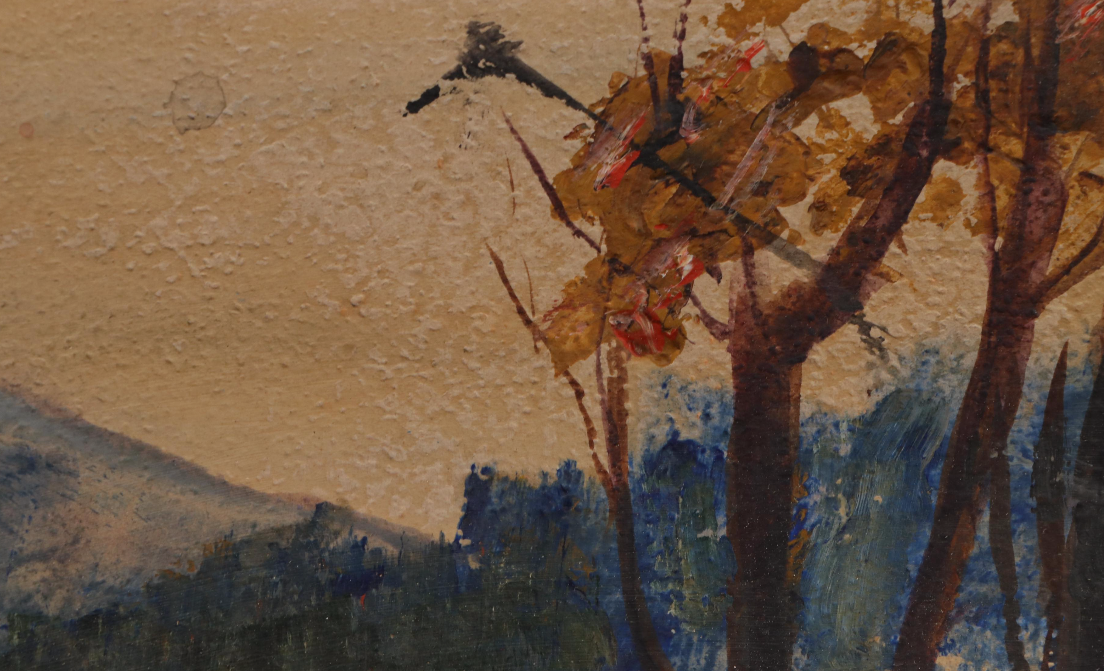 Fall and Winter Landscape Oil Paintings, Late 20th Century