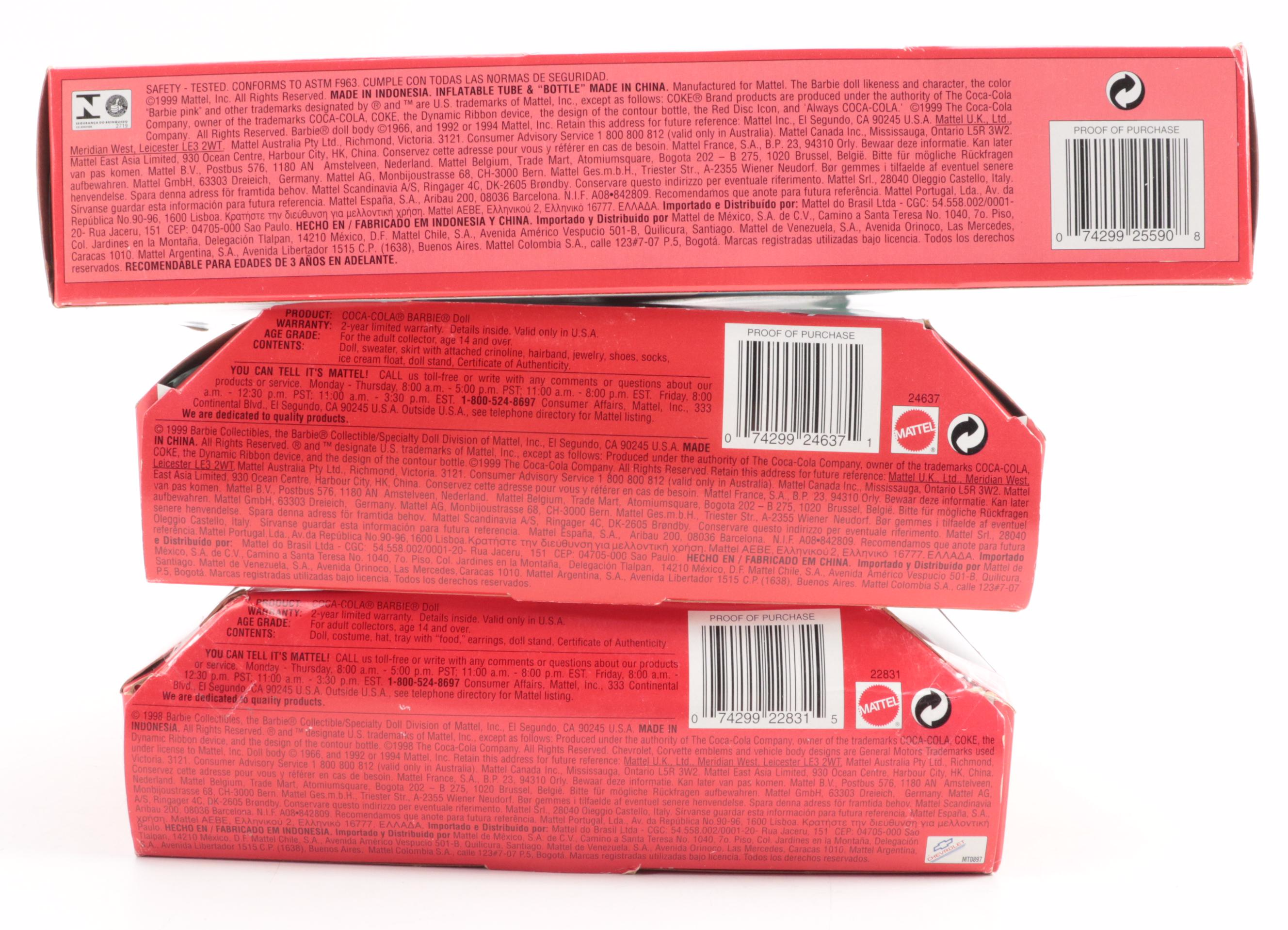 Mattel Barbie Coca-Cola Dolls, 1998–1999