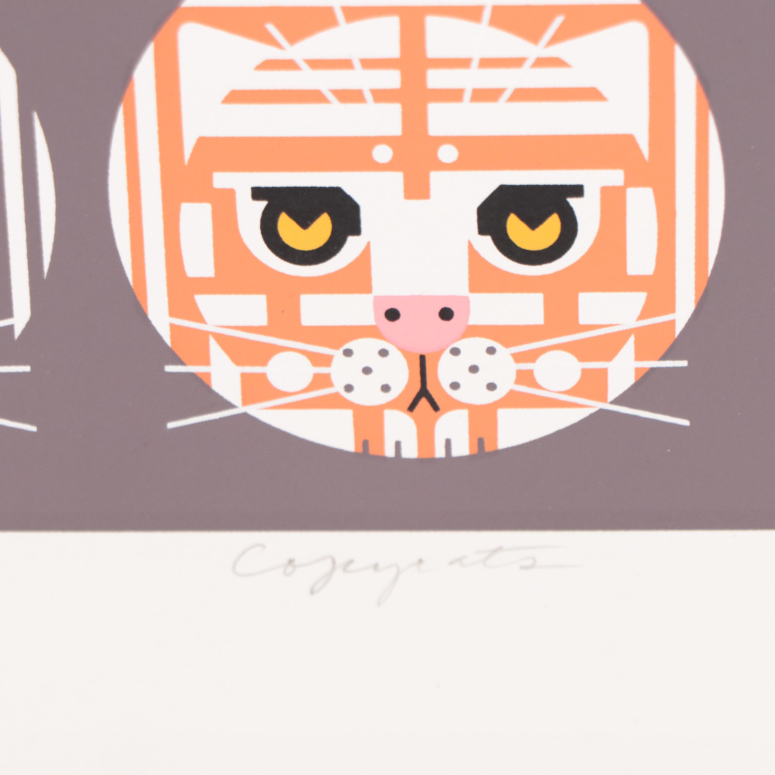 Edie Harper Serigraph "Copycats," 1987