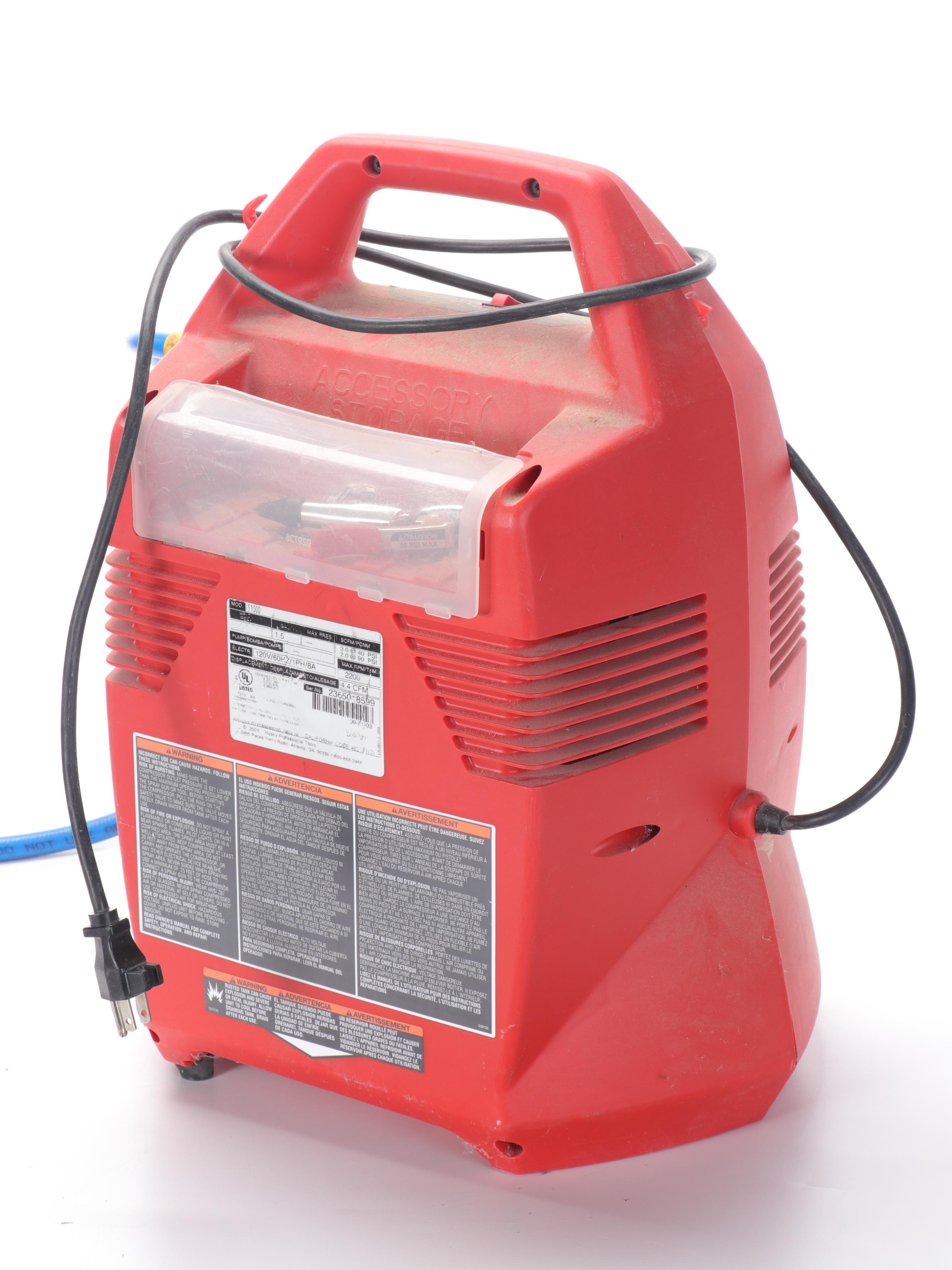 Husky Easy Air 1.5 Gal Electric Air Compressor With Hose