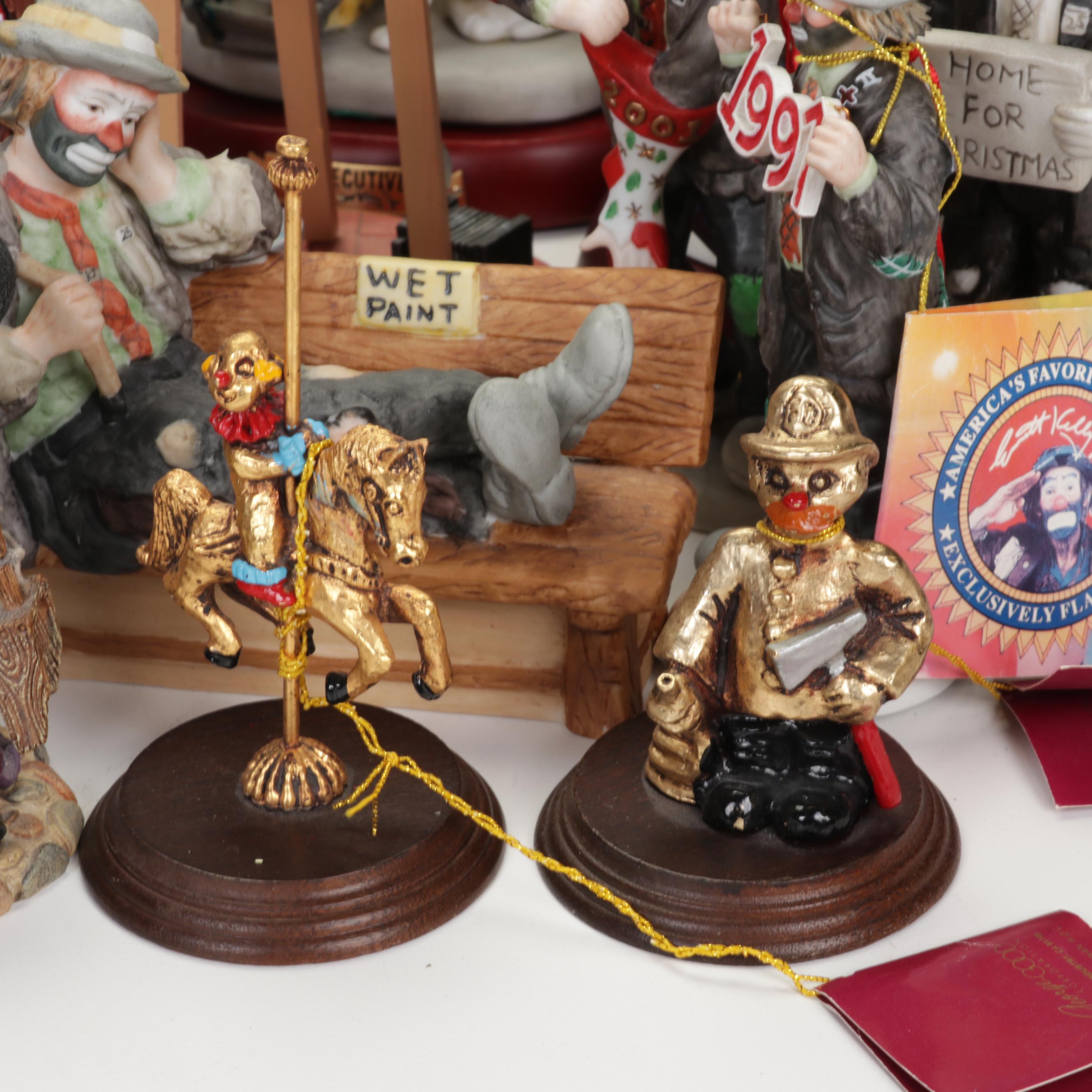 Flambro "The Emmett Kelly Jr." Collection and Other Clown Figurines and Décor