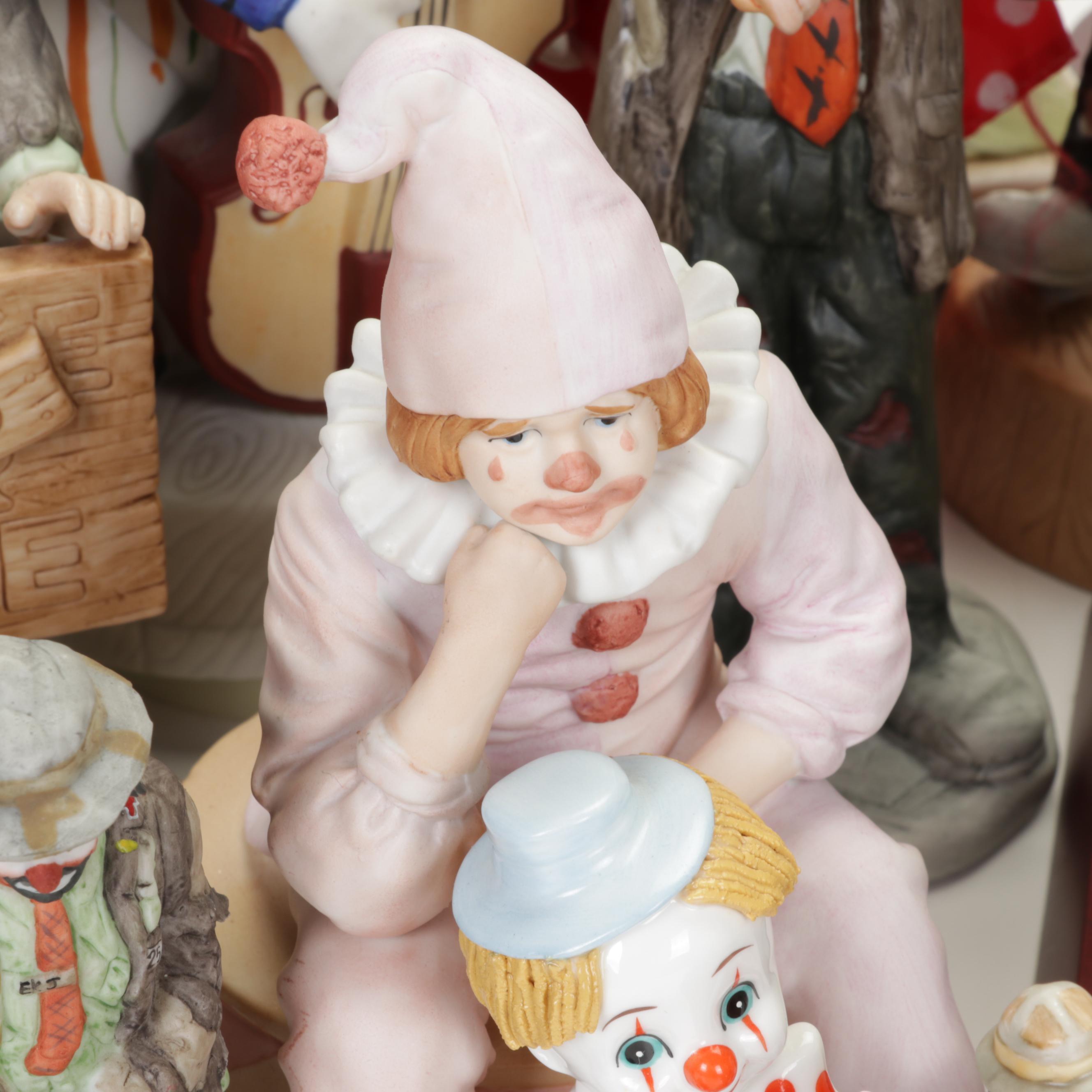 Flambro "The Emmett Kelly Jr." Collection and Other Clown Figurines and Décor