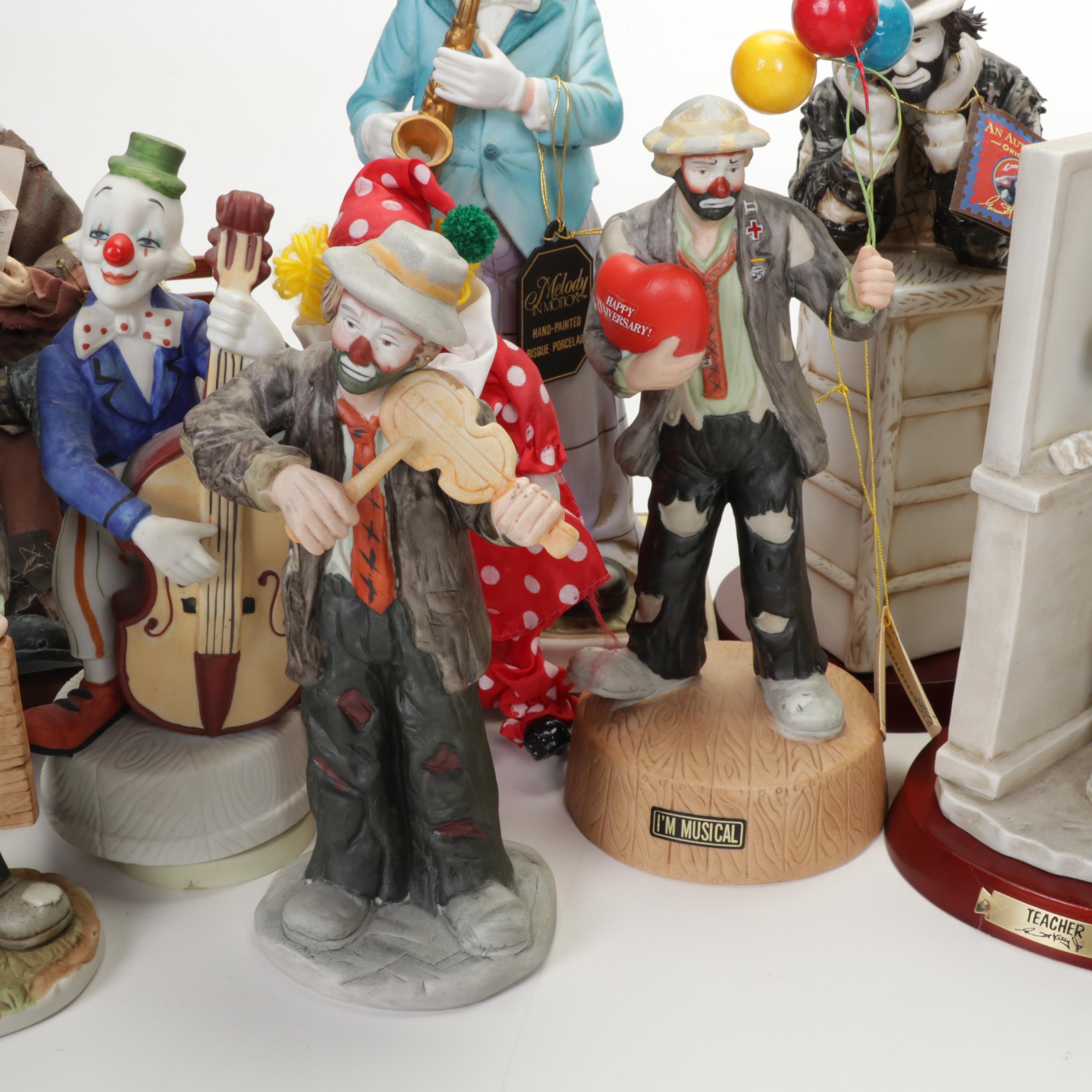 Flambro "The Emmett Kelly Jr." Collection and Other Clown Figurines and Décor