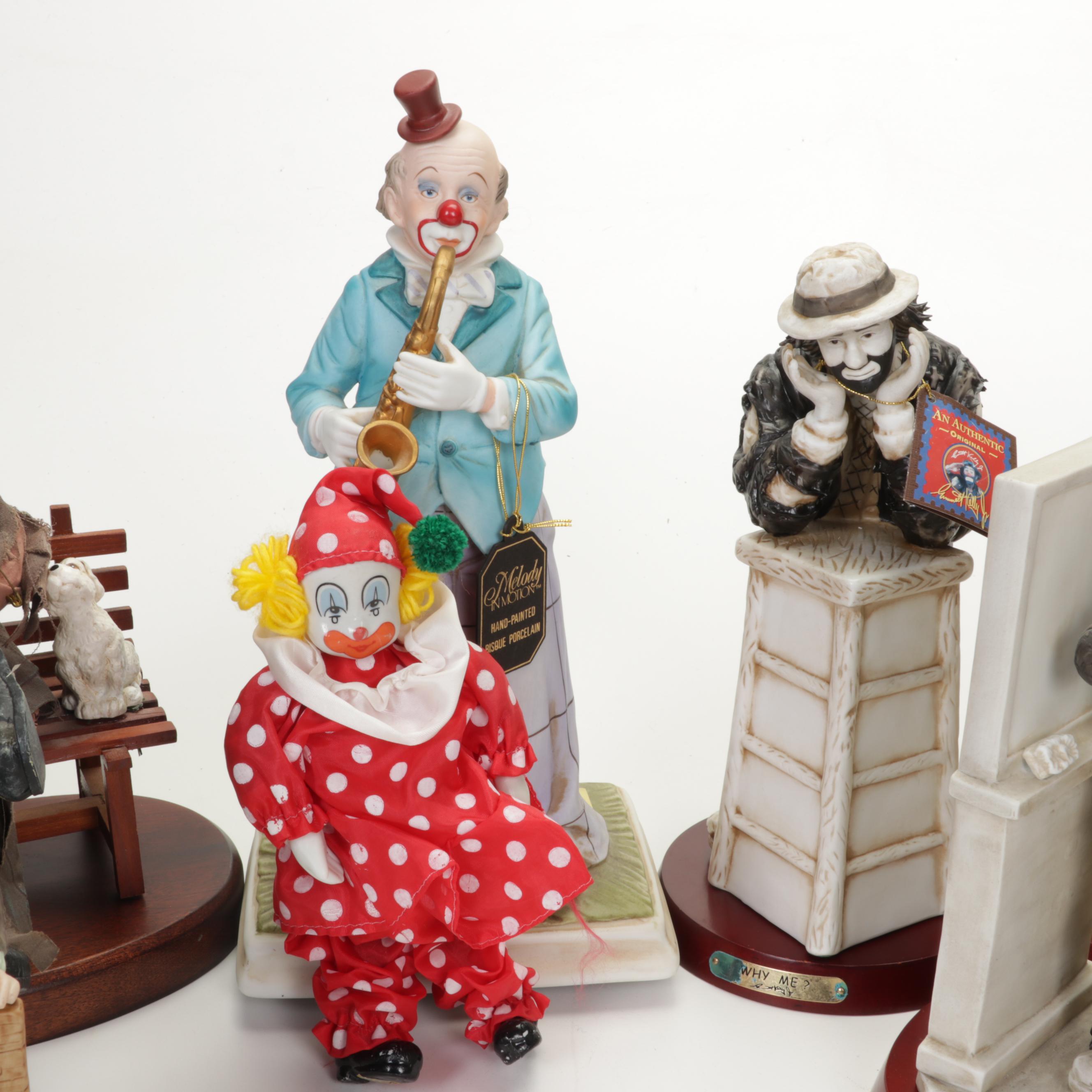 Flambro "The Emmett Kelly Jr." Collection and Other Clown Figurines and Décor
