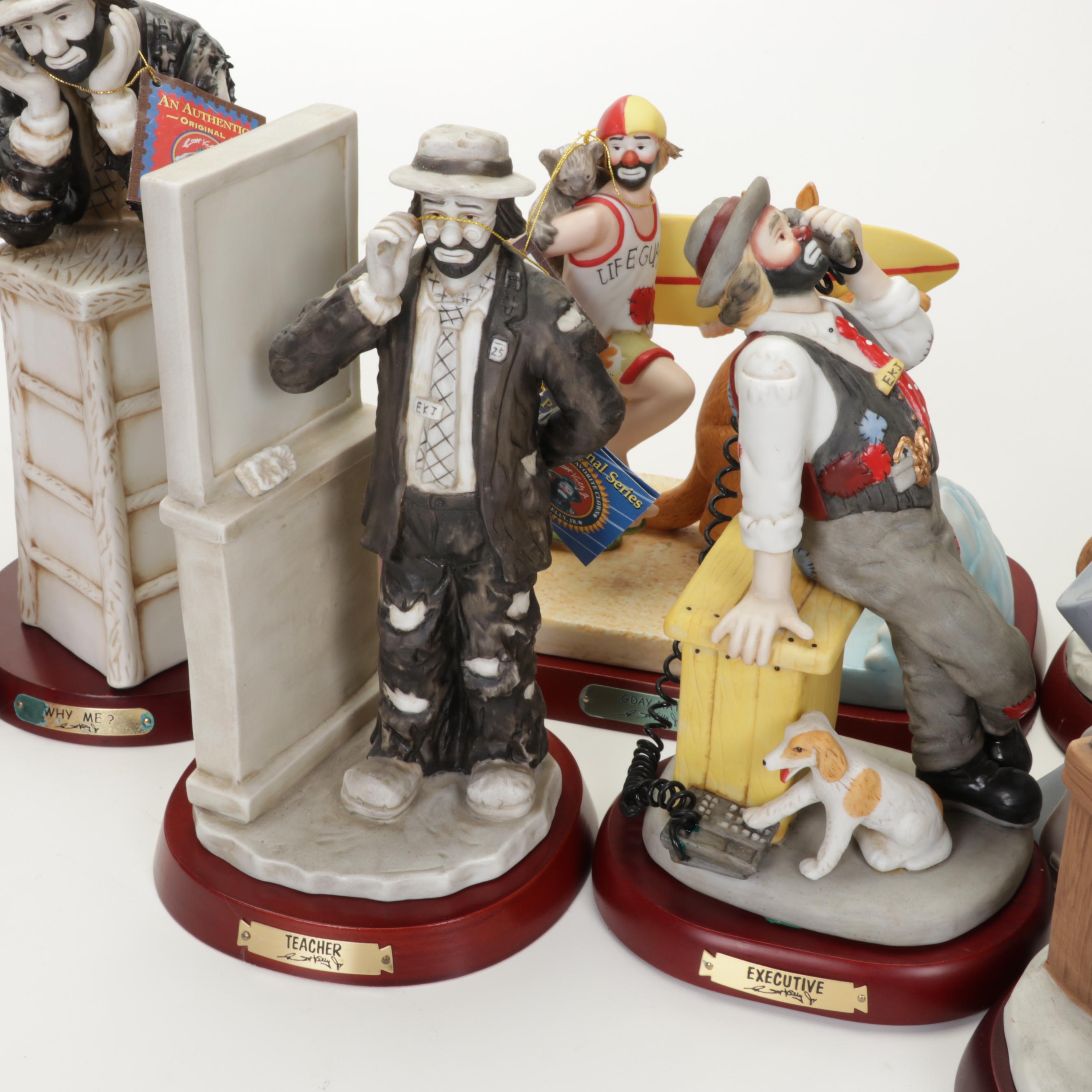 Flambro "The Emmett Kelly Jr." Collection and Other Clown Figurines and Décor